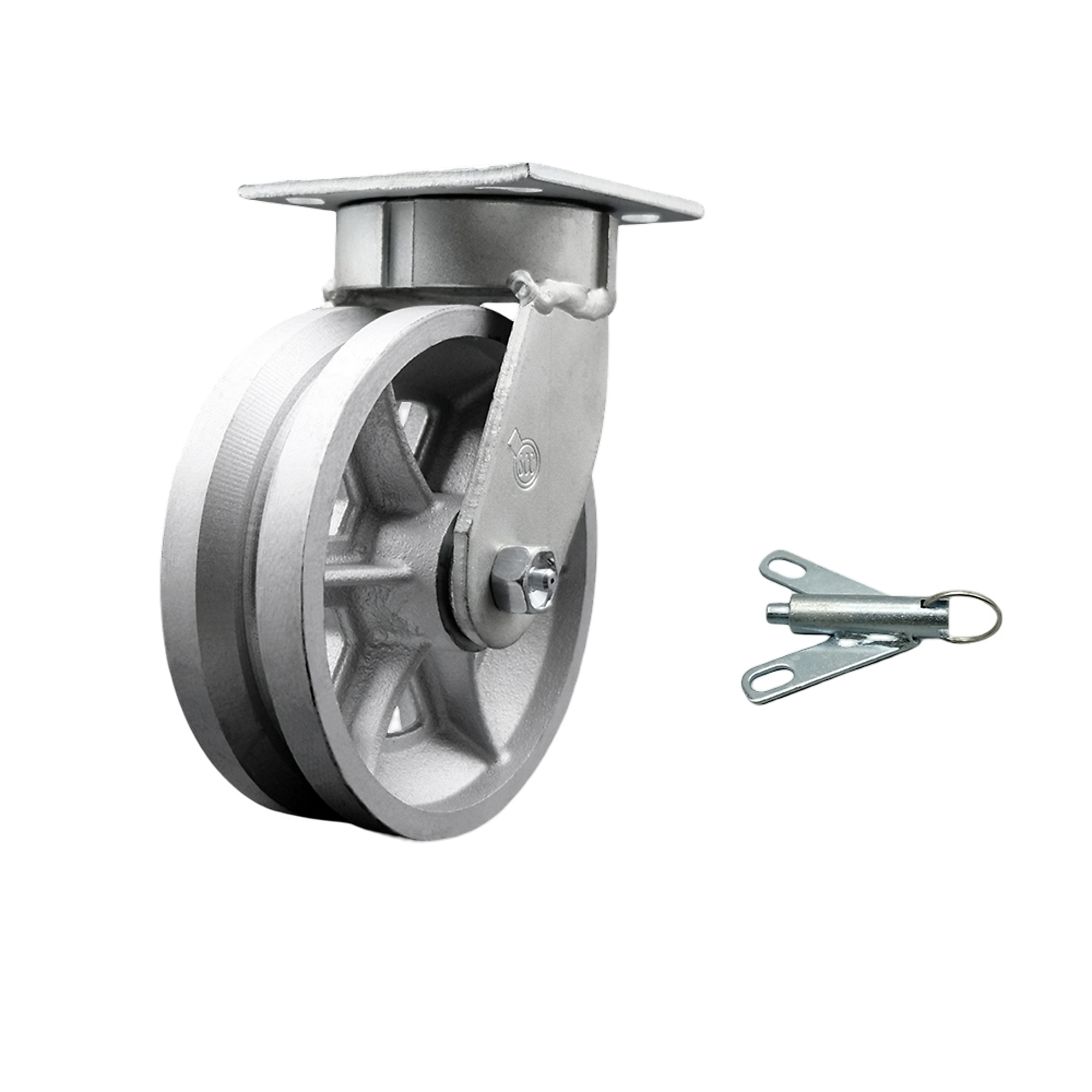 Service Caster, 6Inch x 2Inch Plate Caster, Wheel Diameter 6 in, Caster Type Swivel, Package (qty.) 1, Model SCC-KP30S620-VGR-BSL