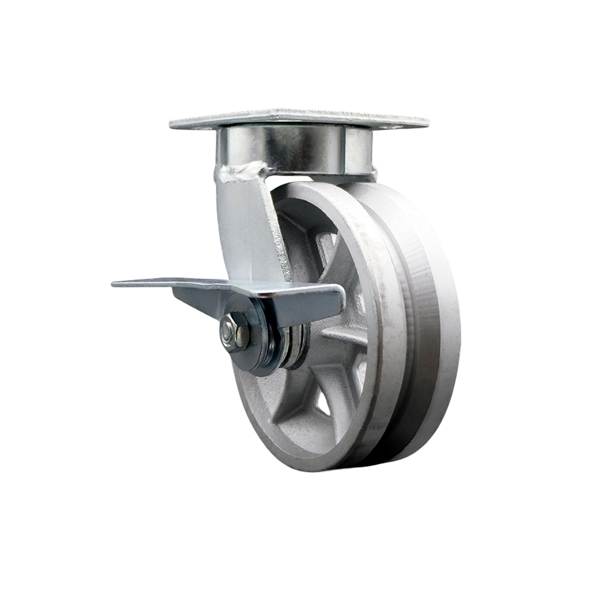 Service Caster, 6Inch x 2Inch Plate Caster, Wheel Diameter 6 in, Caster Type Swivel, Package (qty.) 1, Model SCC-KP30S620-VGR-SLB