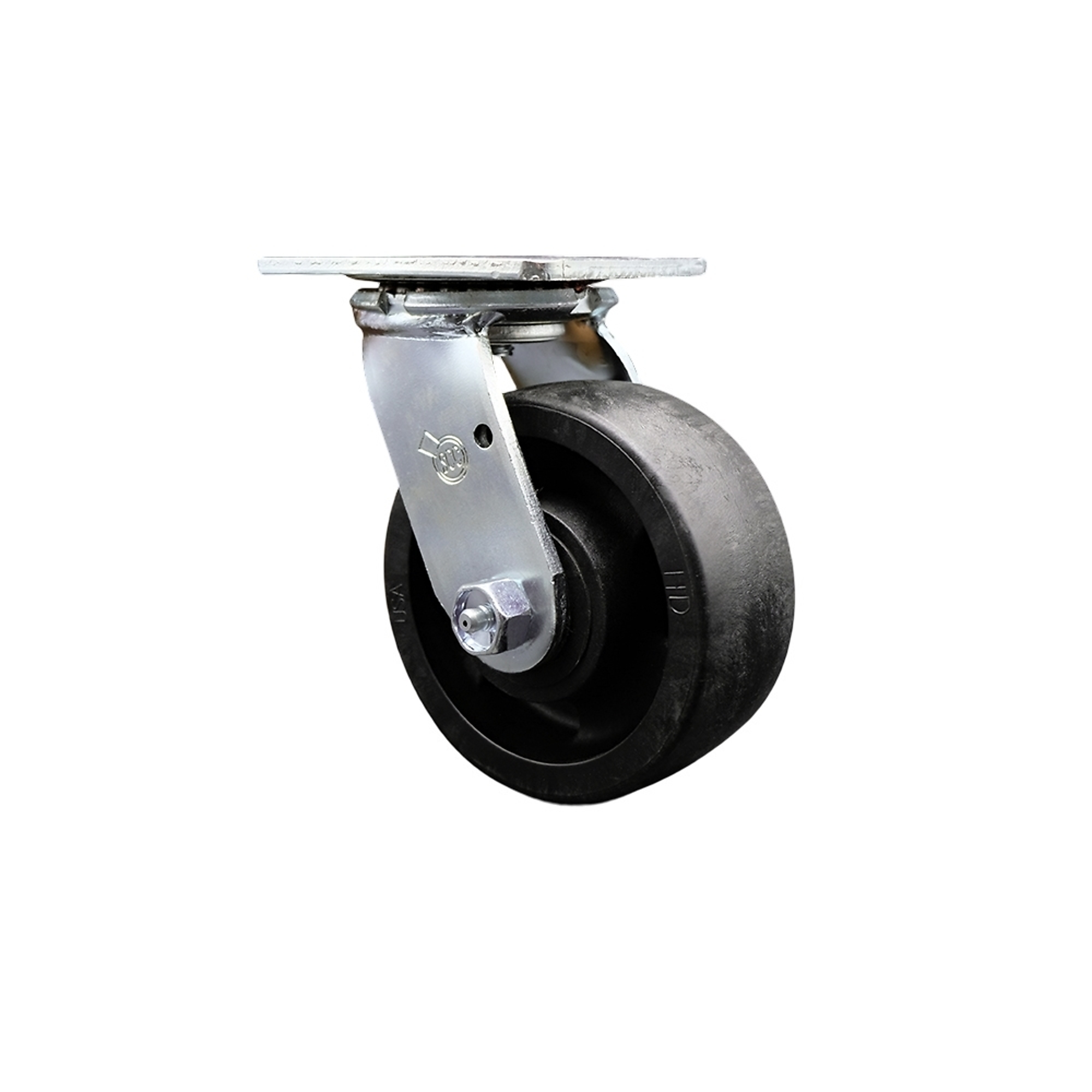 Service Caster, 5Inch x 2Inch Plate Caster, Wheel Diameter 5 in, Caster Type Swivel, Package (qty.) 1, Model SCC-30CS520-GFNB