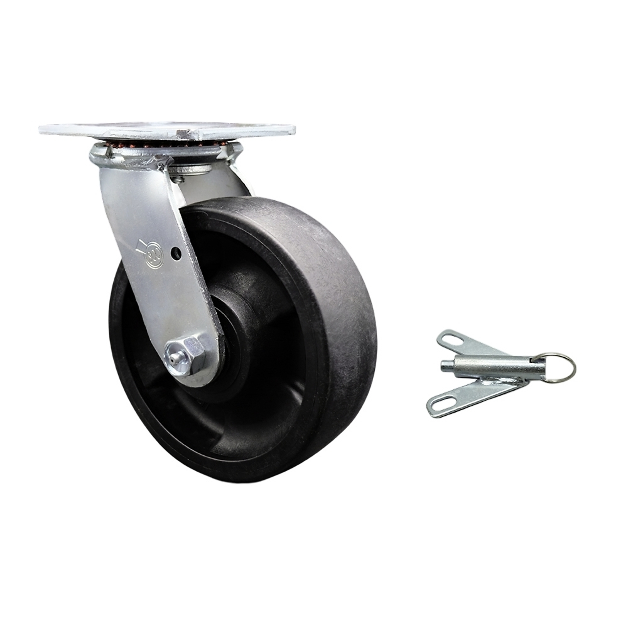 Service Caster, 6Inch x 2Inch Plate Caster, Wheel Diameter 6 in, Caster Type Swivel, Package (qty.) 1, Model SCC-30CS620-GFNB-BSL