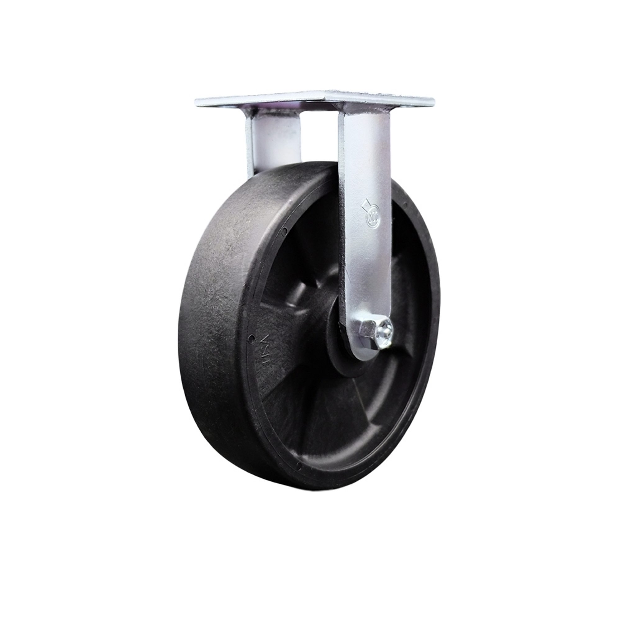 Service Caster, 8Inch x 2Inch Plate Caster, Wheel Diameter 8 in, Caster Type Rigid, Package (qty.) 1, Model SCC-30R820-GFNB