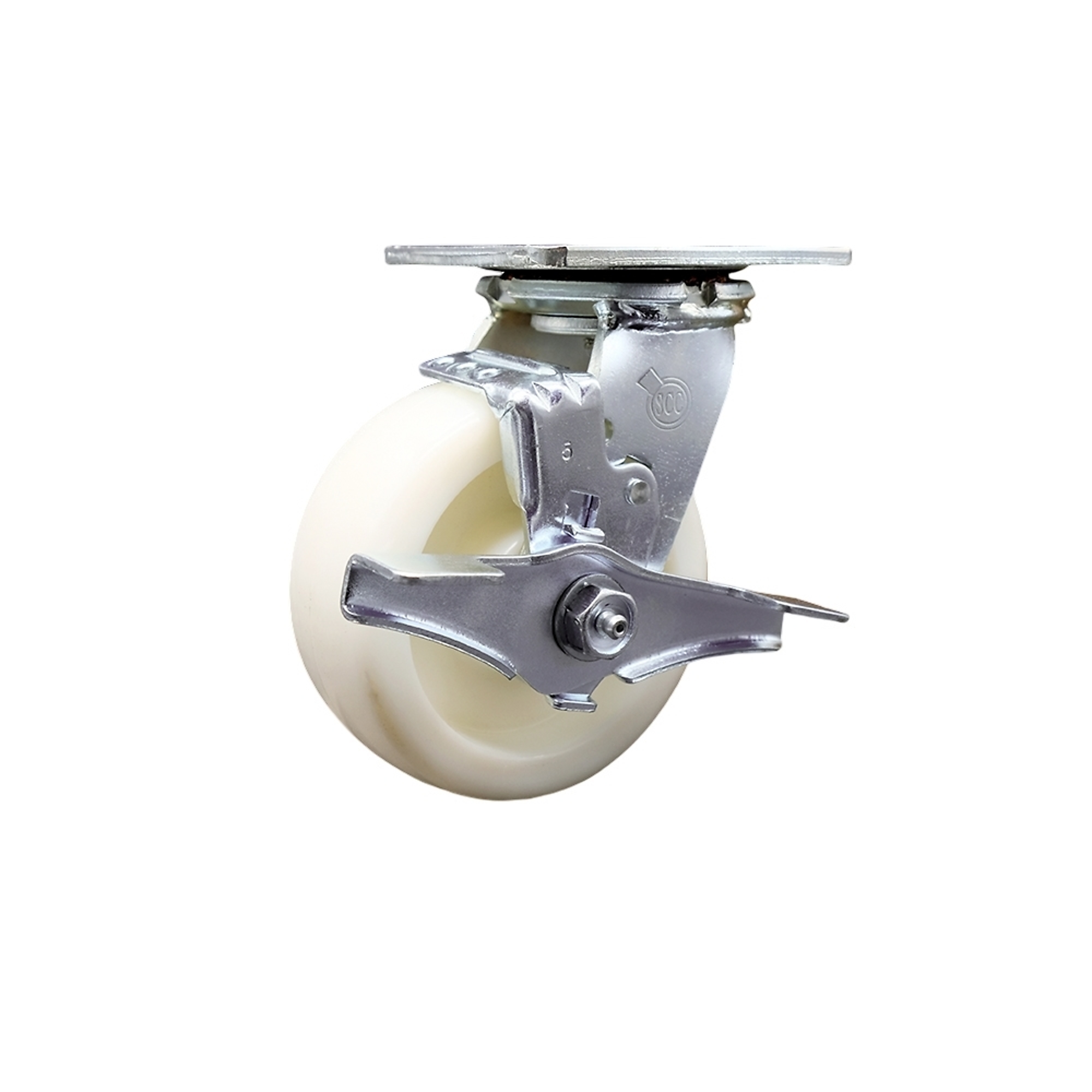 Service Caster, 5Inch x 2Inch Plate Caster, Wheel Diameter 5 in, Caster Type Swivel, Package (qty.) 1, Model SCC-30CS520-NYB-TLB