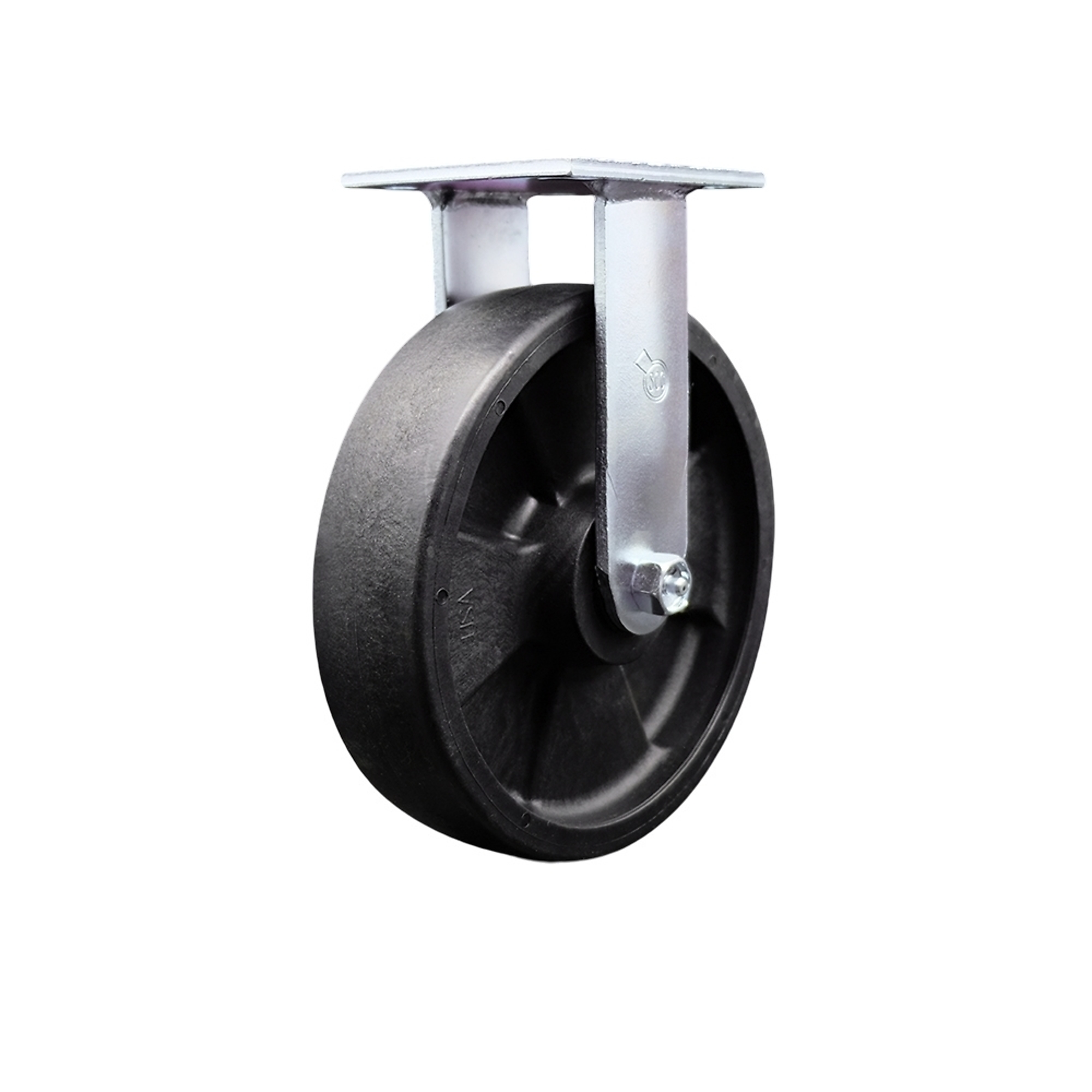 Service Caster, 8Inch x 2Inch Plate Caster, Wheel Diameter 8 in, Caster Type Rigid, Package (qty.) 1, Model SCC-SS30R820-GFNB