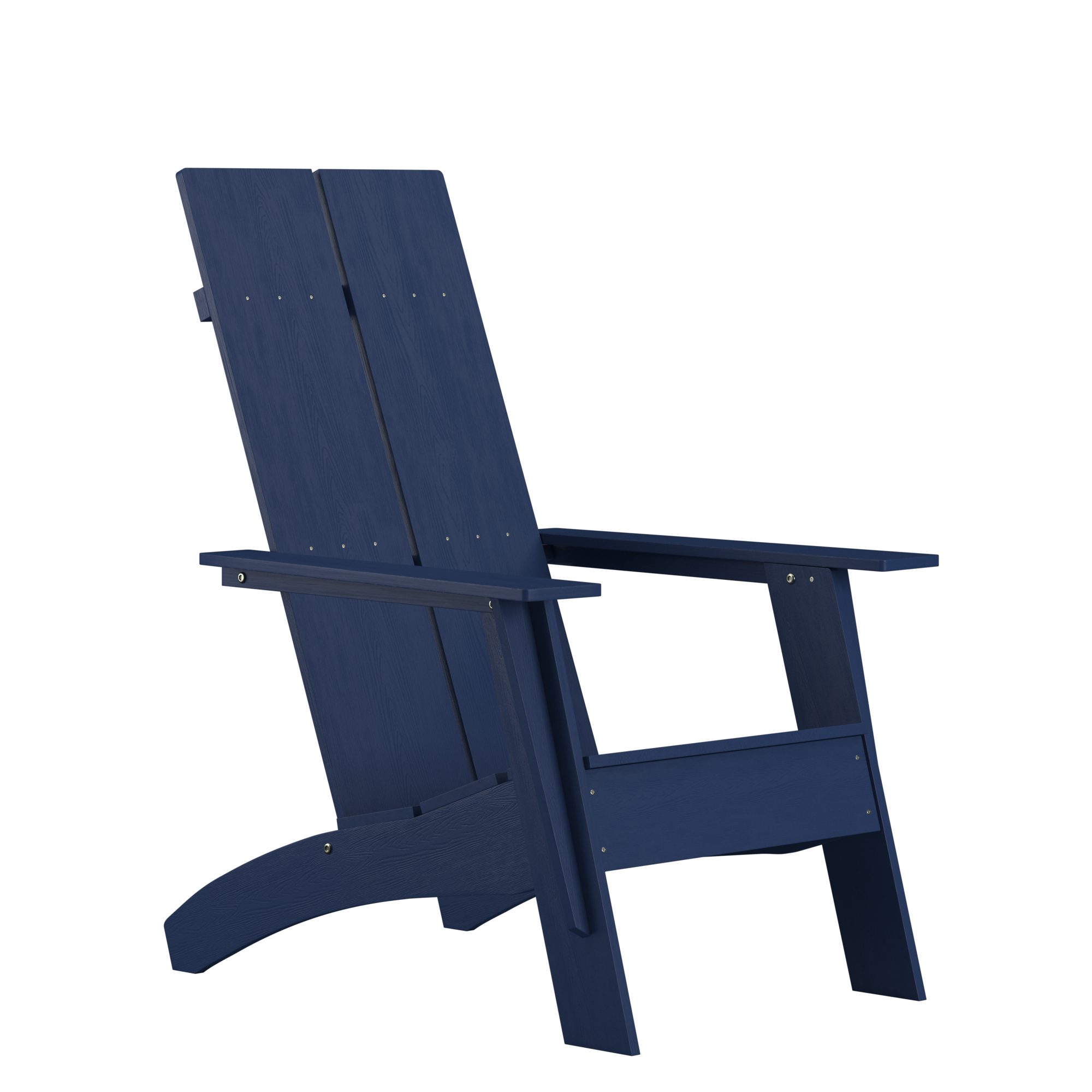 Flash Furniture, Navy Blue Modern Dual Slat Back Adirondack Chair, Primary Color Blue, Material Polystyrene, Width 30.5 in, Model JJC14509NV