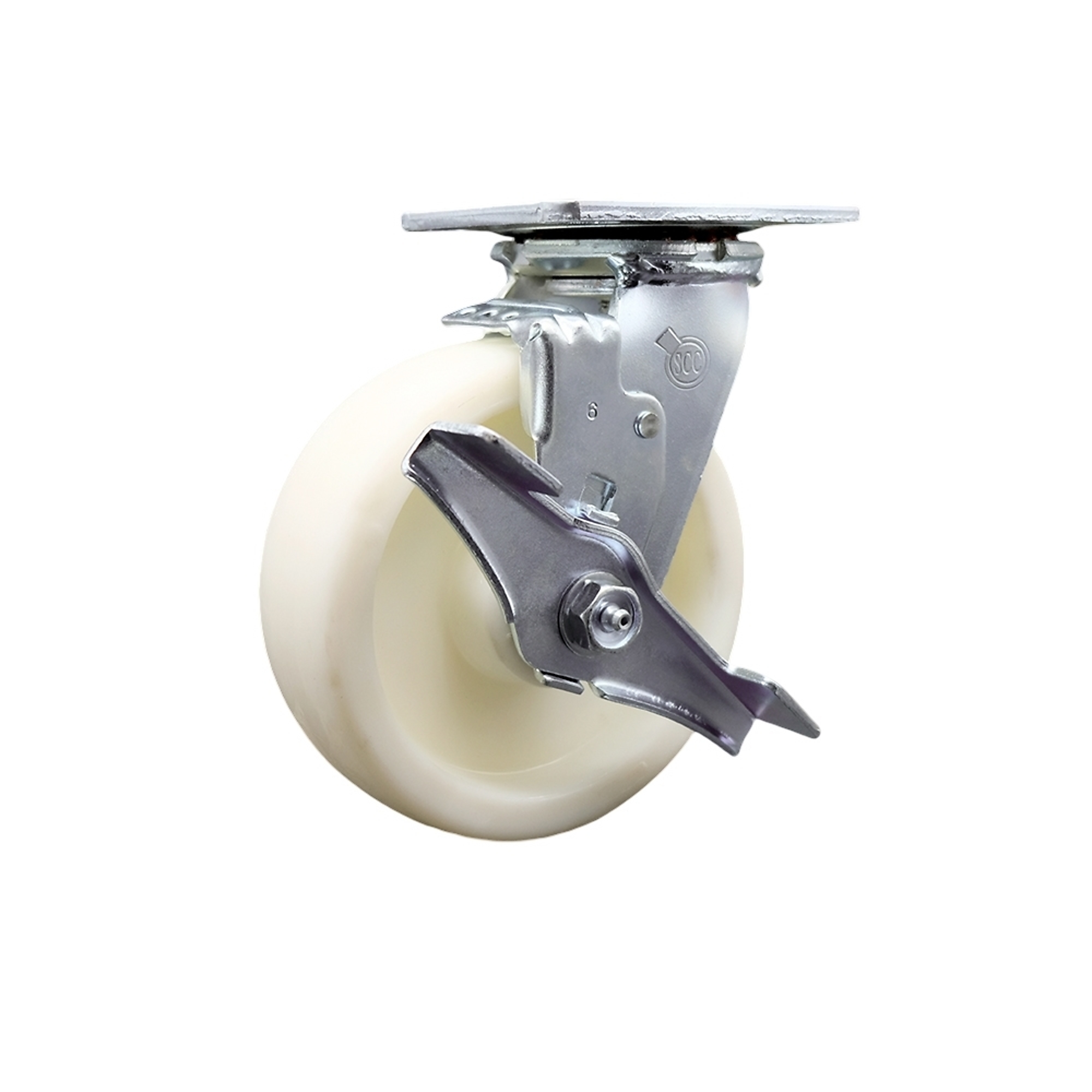 Service Caster, 6Inch x 2Inch Plate Caster, Wheel Diameter 6 in, Caster Type Swivel, Package (qty.) 1, Model SCC-SS30S620-NYB-TLB