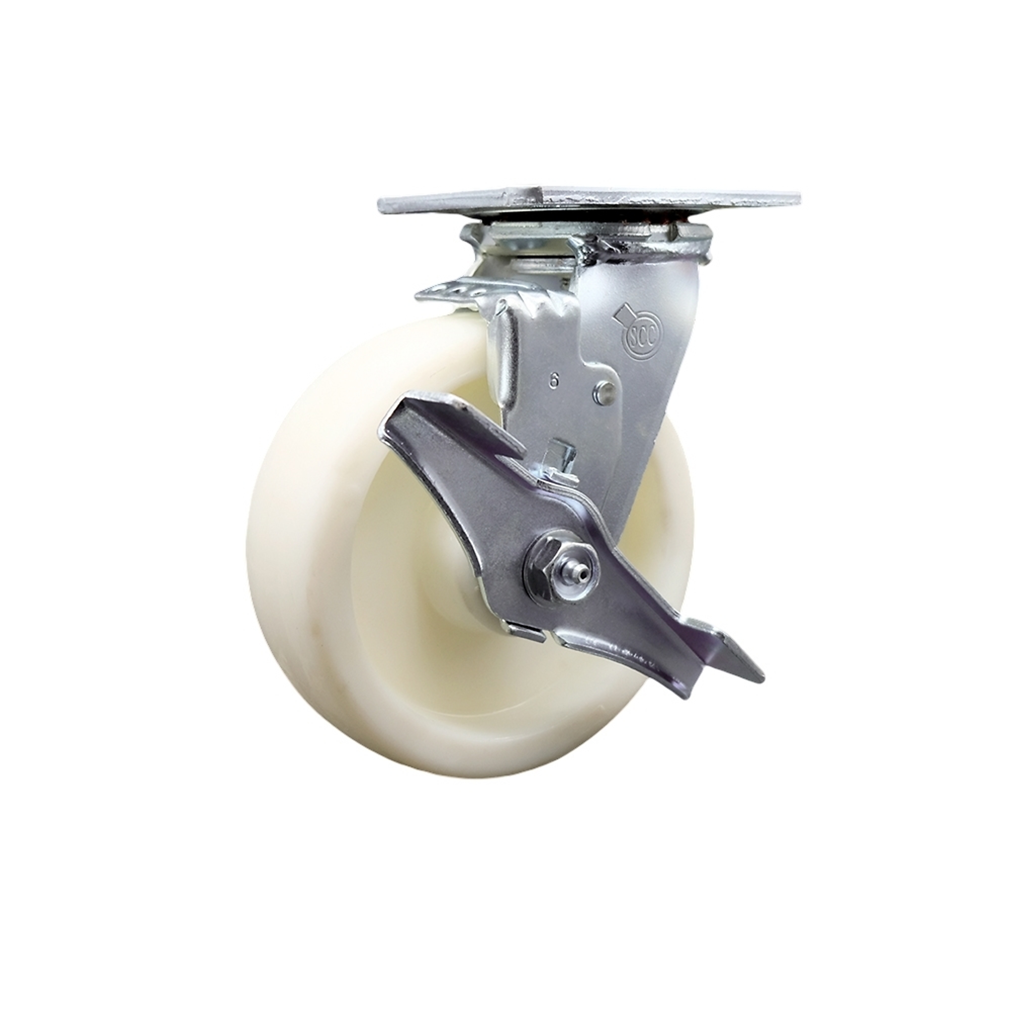 Service Caster, 6Inch x 2Inch Plate Caster, Wheel Diameter 6 in, Caster Type Swivel, Package (qty.) 1, Model SCC-SS30S620-NYB-TLB-BSL