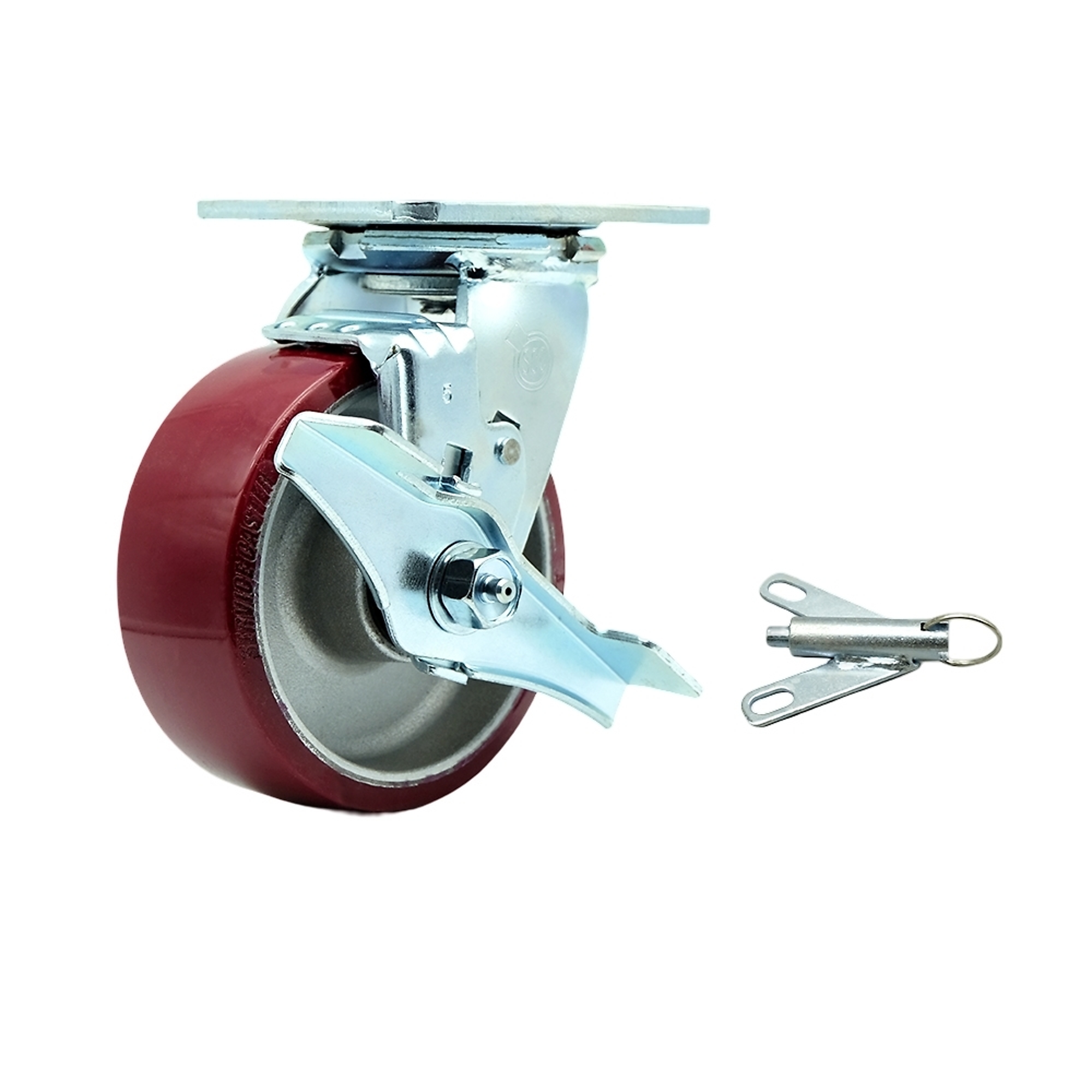 Service Caster, 5Inch x 2Inch Plate Caster, Wheel Diameter 5 in, Caster Type Swivel, Package (qty.) 1, Model SCC-30CS520-PAB-TLB-BSL