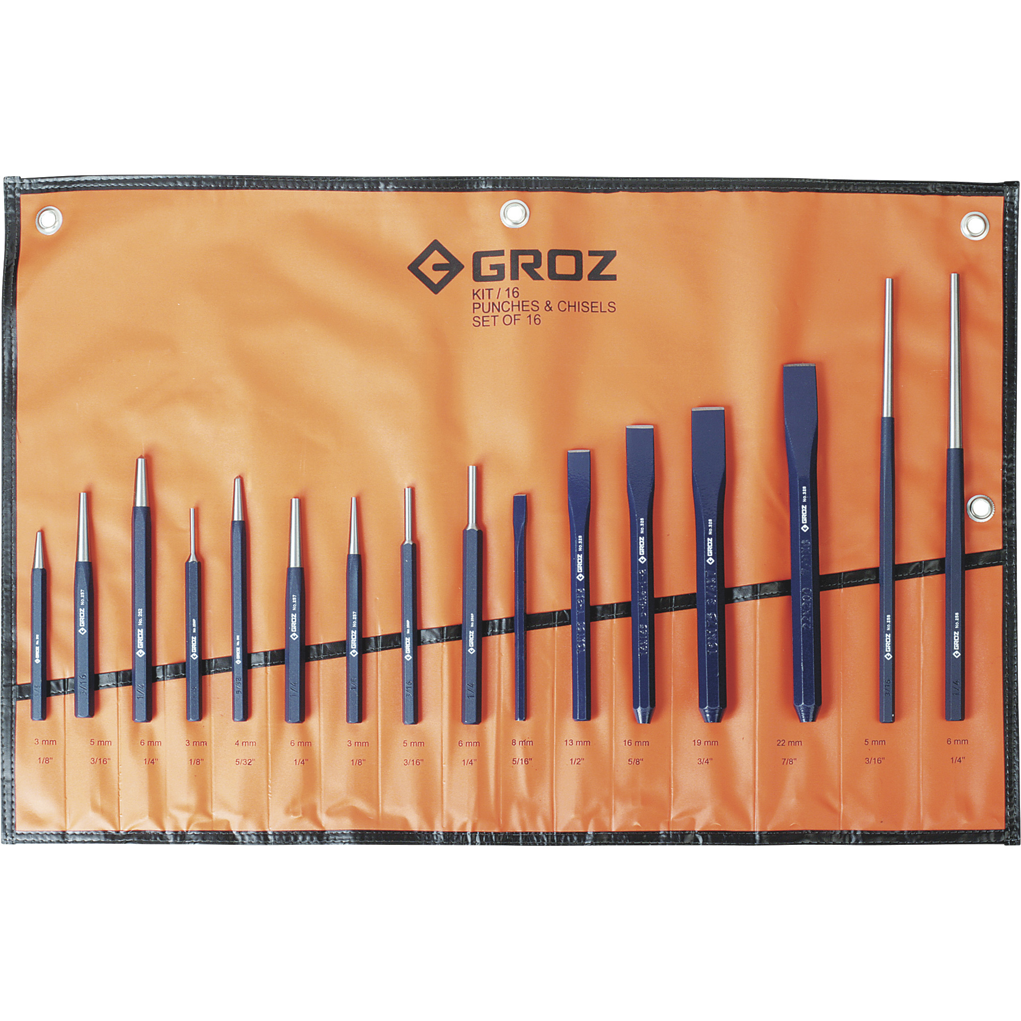 Groz 16-Piece Punch and Chisel Set