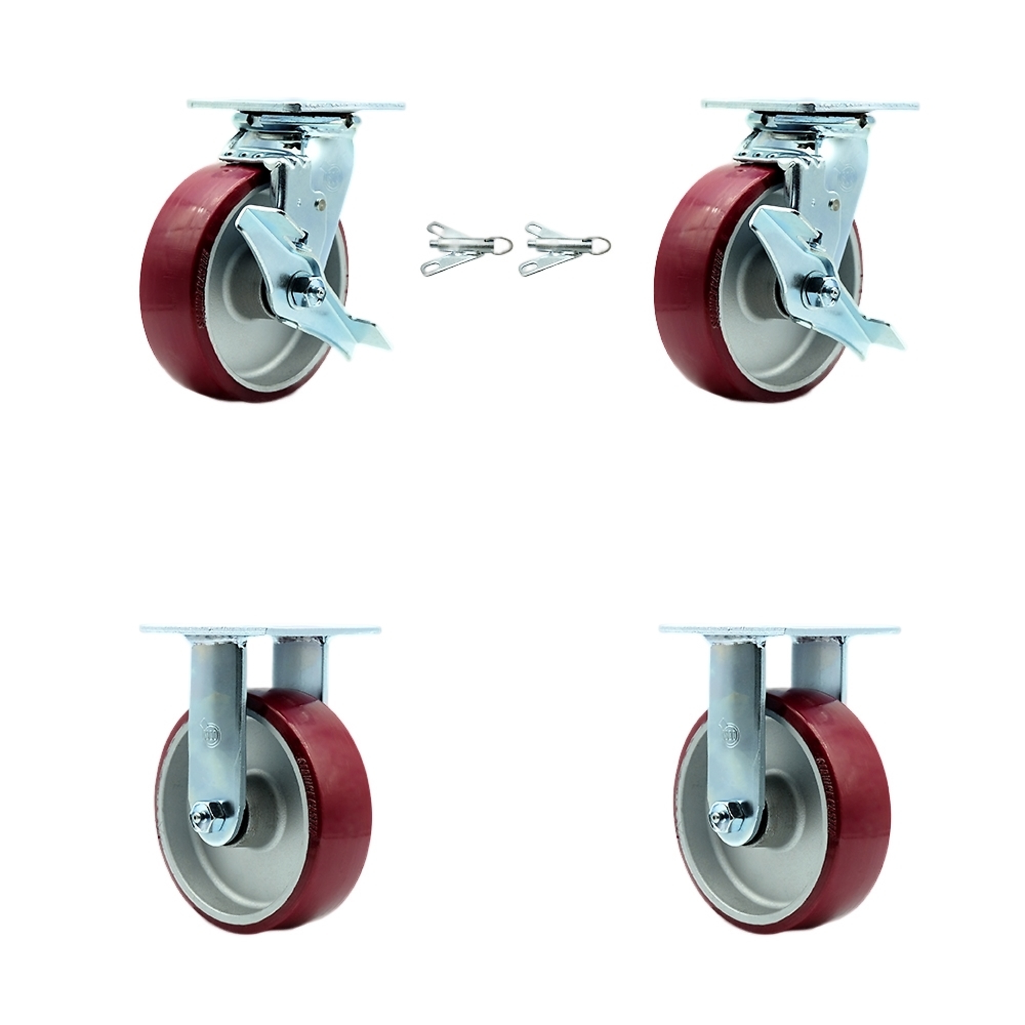 Service Caster, 6Inch x 2Inch Plate Casters, Wheel Diameter 6 in, Caster Type Swivel, Package (qty.) 4, Model SCC-30CS620-PAB-TLB-BSL-2-R-2