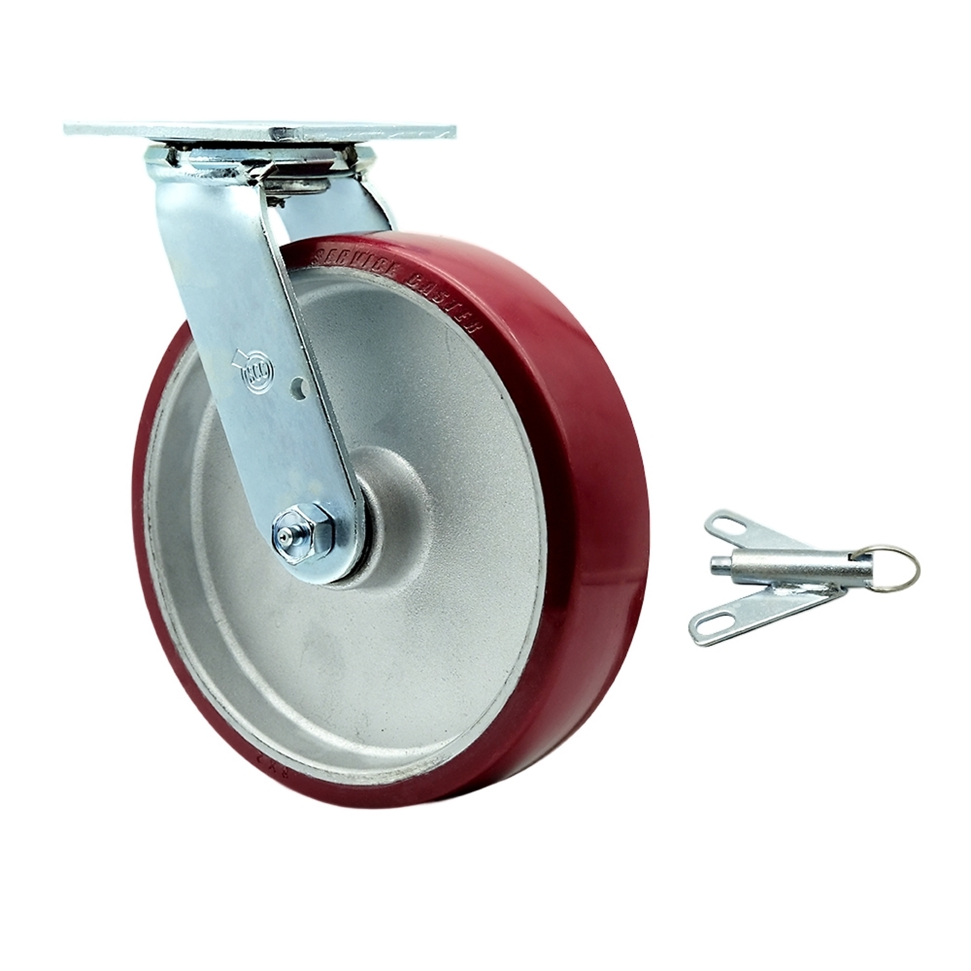 Service Caster, 8Inch x 2Inch Plate Caster, Wheel Diameter 8 in, Caster Type Swivel, Package (qty.) 1, Model SCC-30CS820-PAB-BSL