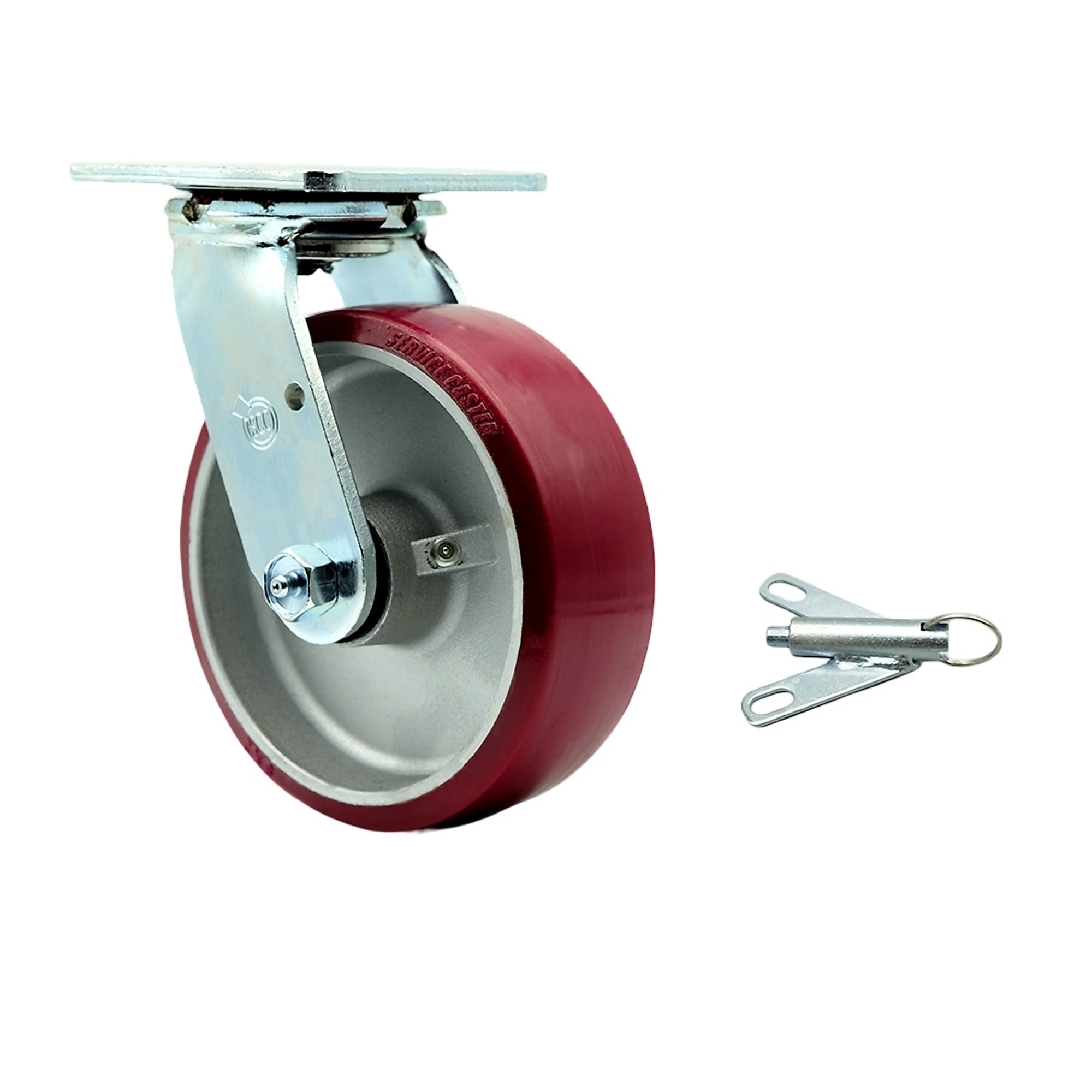 Service Caster, 6Inch x 2Inch Plate Caster, Wheel Diameter 6 in, Caster Type Swivel, Package (qty.) 1, Model SCC-SS30S620-PAB-BSL