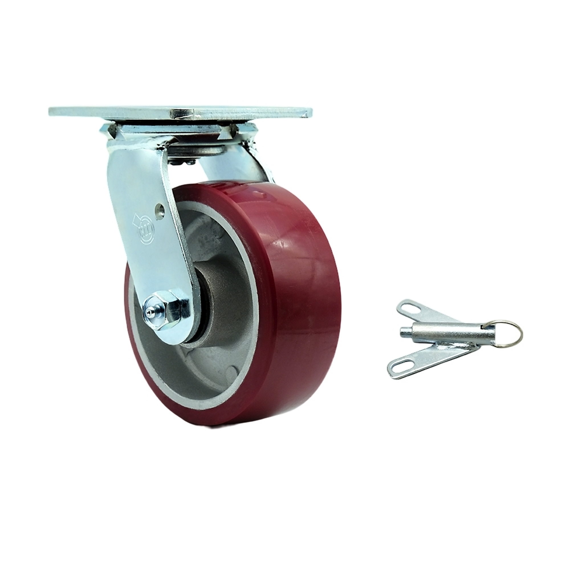 Service Caster, 5Inch x 2Inch Plate Caster, Wheel Diameter 5 in, Caster Type Swivel, Package (qty.) 1, Model SCC-SS30S520-PAB-BSL