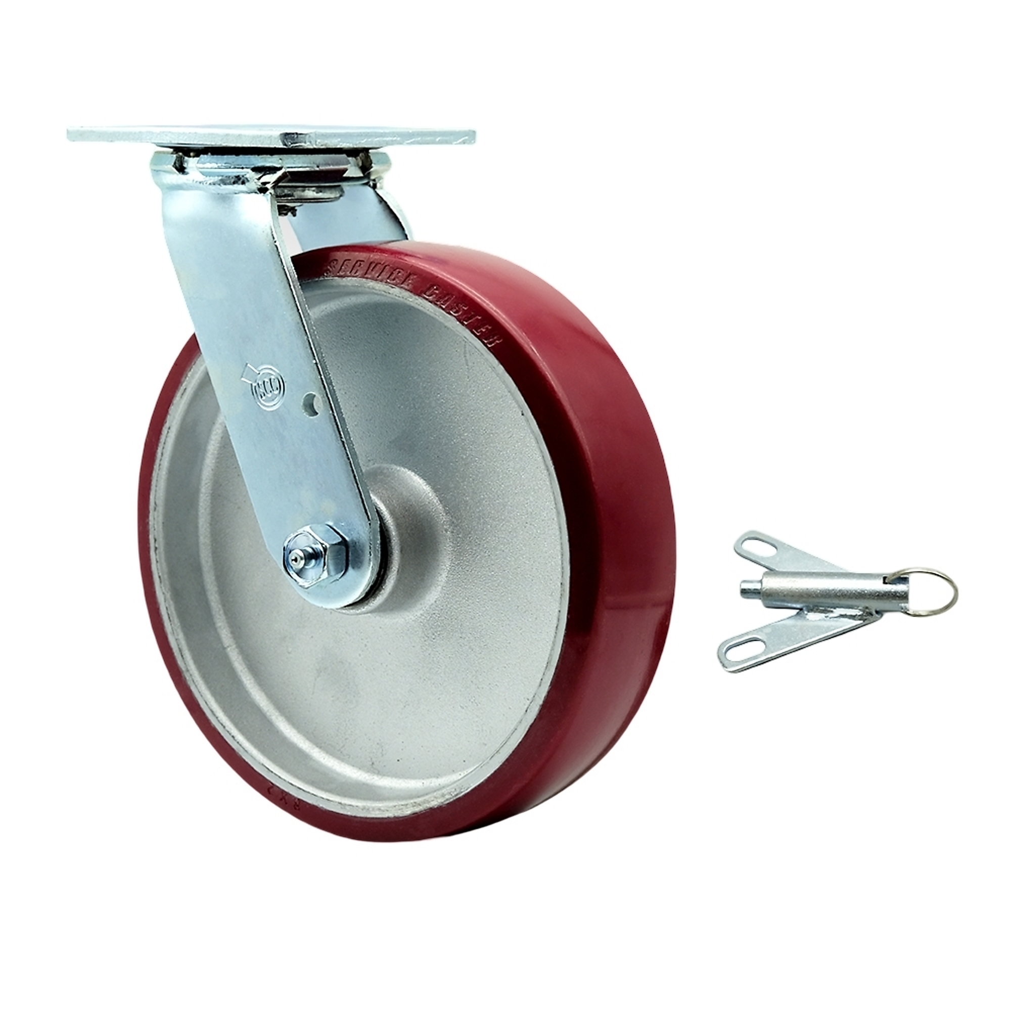 Service Caster, 8Inch x 2Inch Plate Caster, Wheel Diameter 8 in, Caster Type Swivel, Package (qty.) 1, Model SCC-SS30S820-PAB-BSL