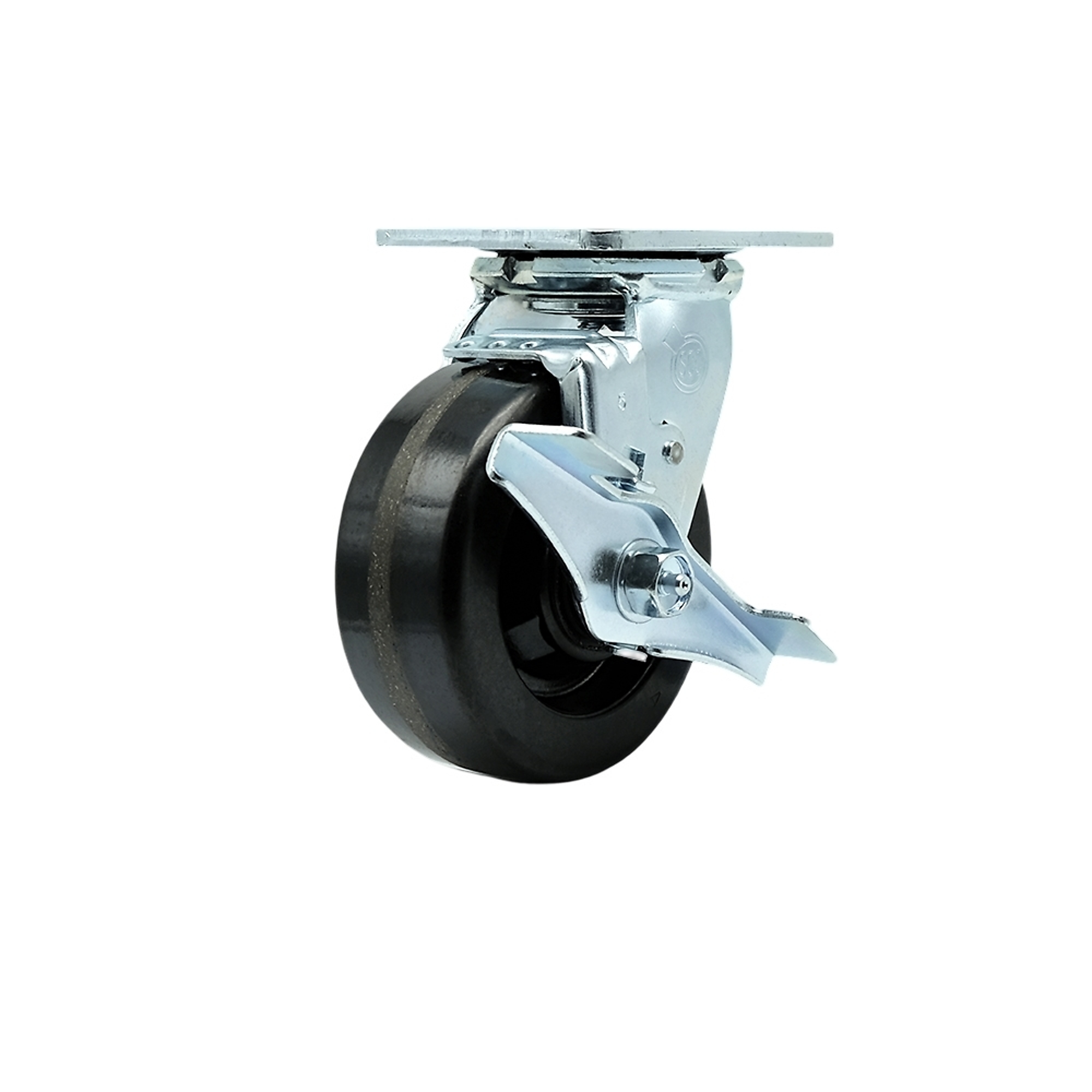 Service Caster, 5Inch x 2Inch Plate Caster, Wheel Diameter 5 in, Caster Type Swivel, Package (qty.) 1, Model SCC-30CS520-PHB-TLB