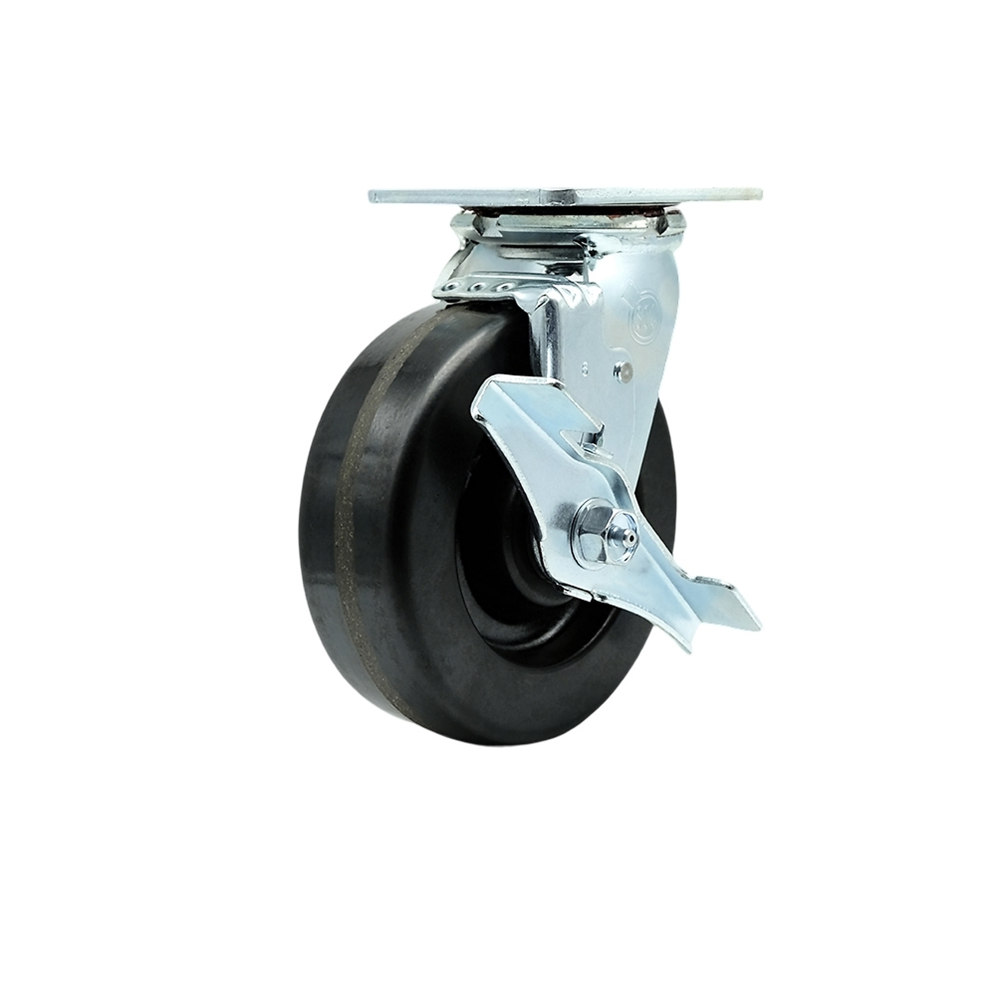 Service Caster, 6Inch x 2Inch Plate Caster, Wheel Diameter 6 in, Caster Type Swivel, Package (qty.) 1, Model SCC-30CS620-PHB-TLB