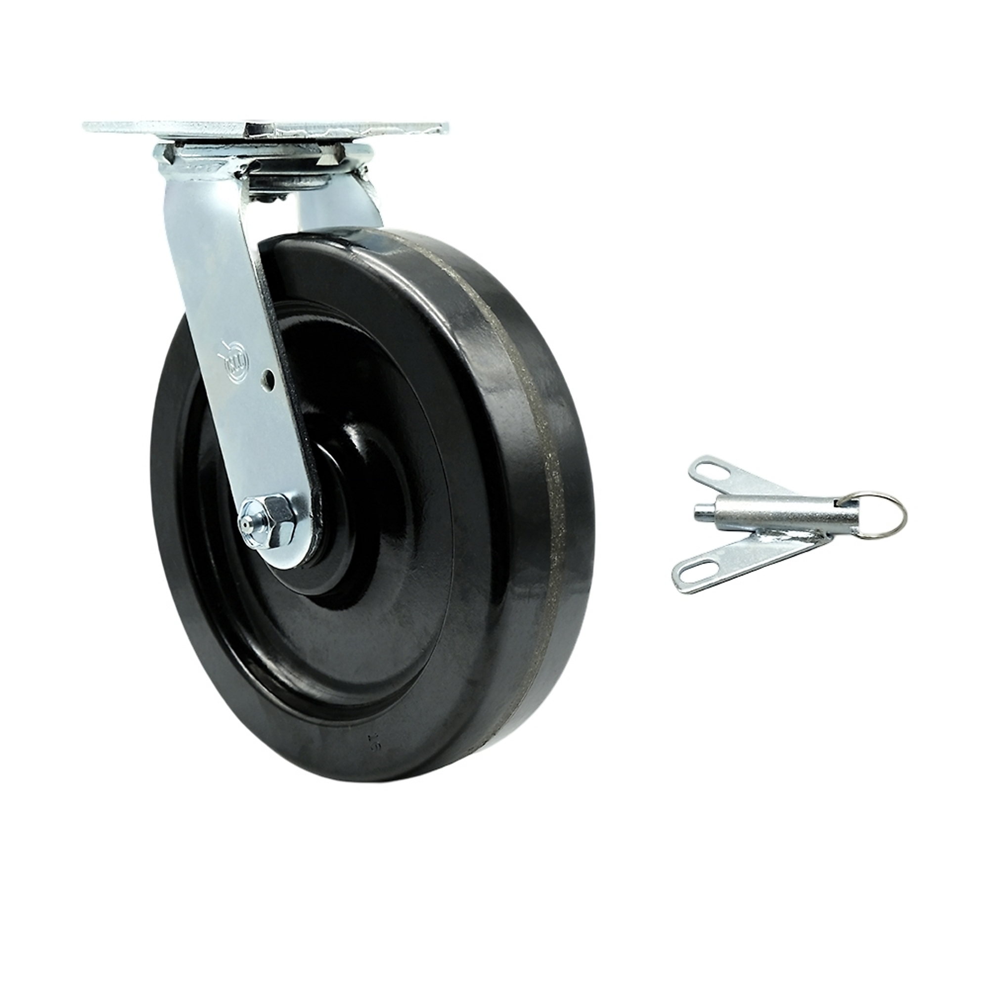 Service Caster, 8Inch x 2Inch Plate Caster, Wheel Diameter 8 in, Caster Type Swivel, Package (qty.) 1, Model SCC-30CS820-PHB-BSL