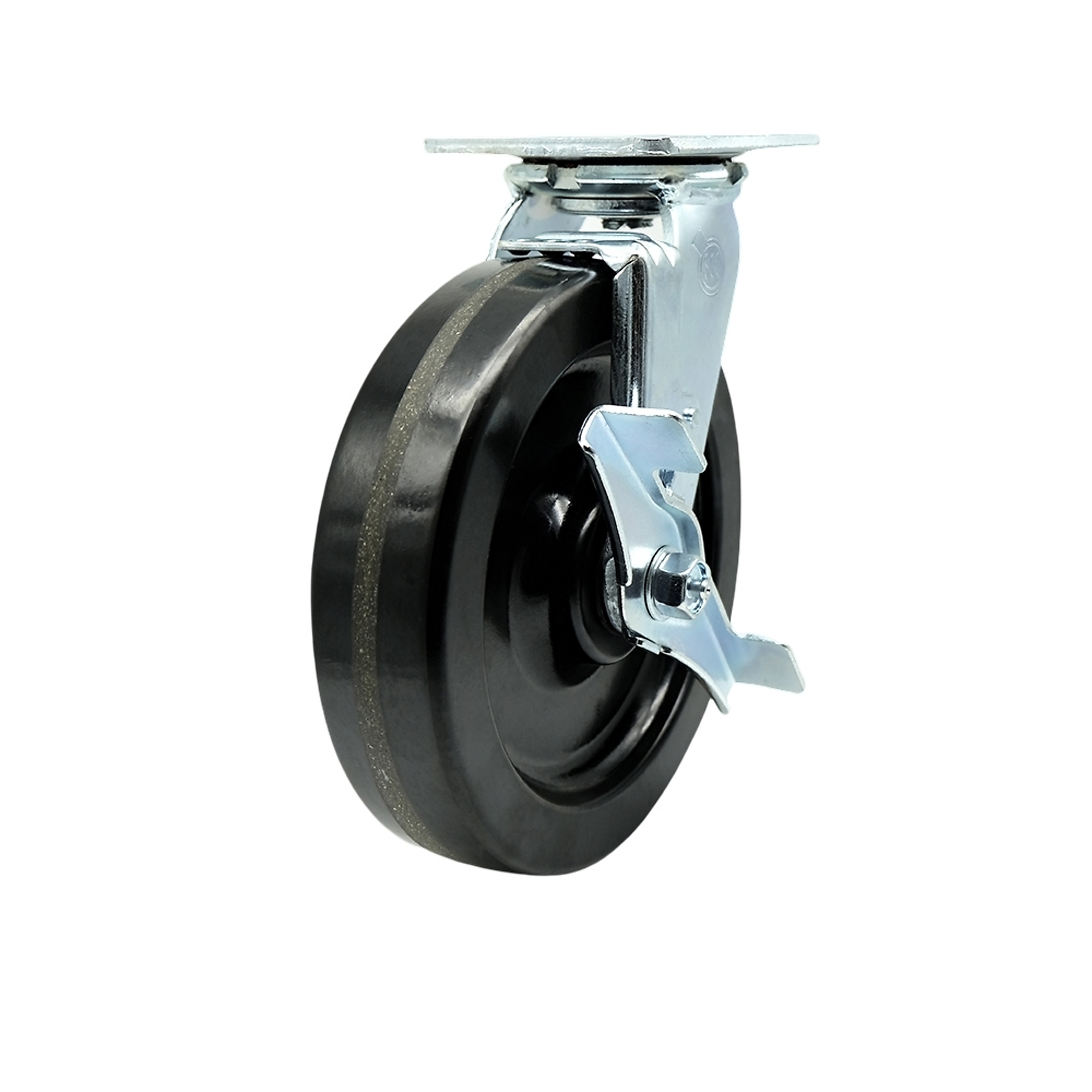 Service Caster, 8Inch x 2Inch Plate Caster, Wheel Diameter 8 in, Caster Type Swivel, Package (qty.) 1, Model SCC-30CS820-PHB-TLB