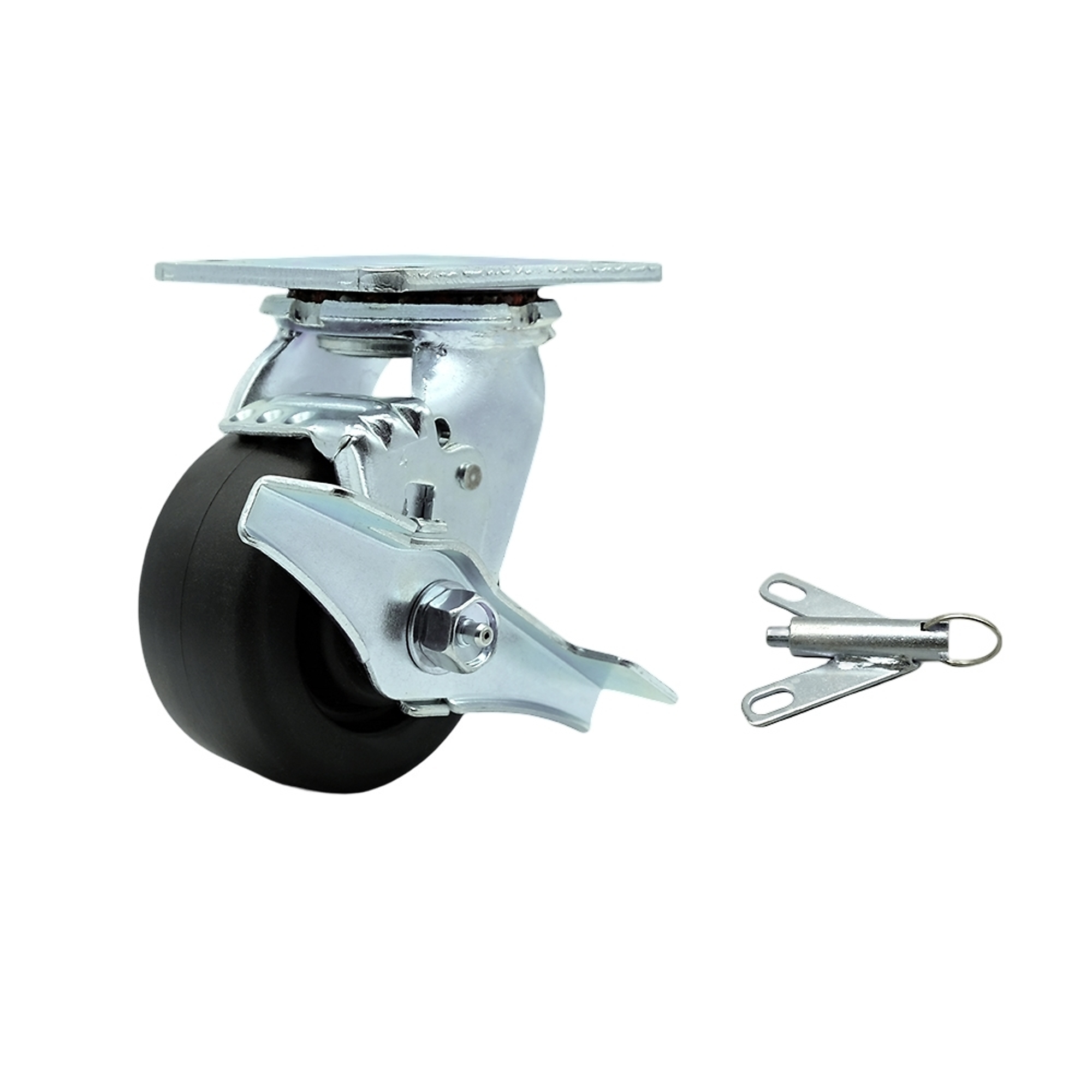 Service Caster, 4Inch x 2Inch Plate Caster, Wheel Diameter 4 in, Caster Type Swivel, Package (qty.) 1, Model SCC-30CS420-POB-TLB-BSL