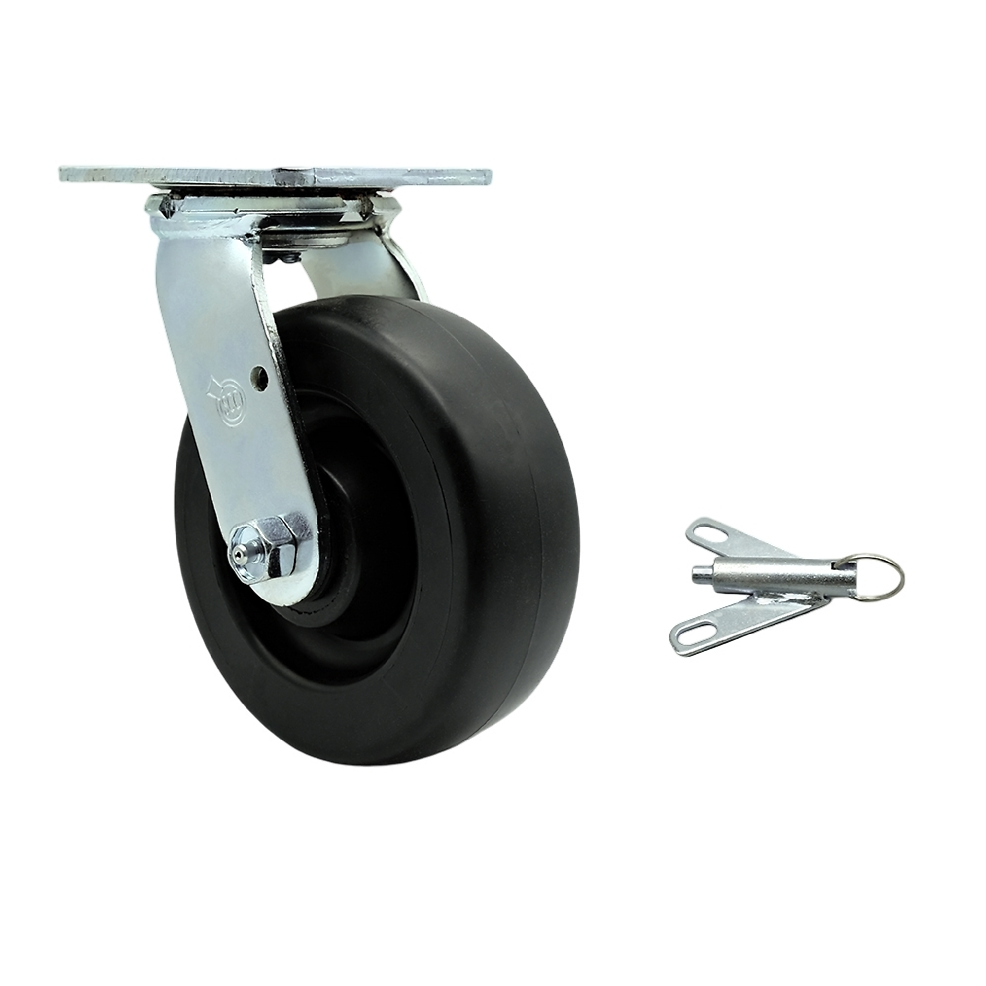 Service Caster, 6Inch x 2Inch Plate Caster, Wheel Diameter 6 in, Caster Type Swivel, Package (qty.) 1, Model SCC-30CS620-POB-BSL