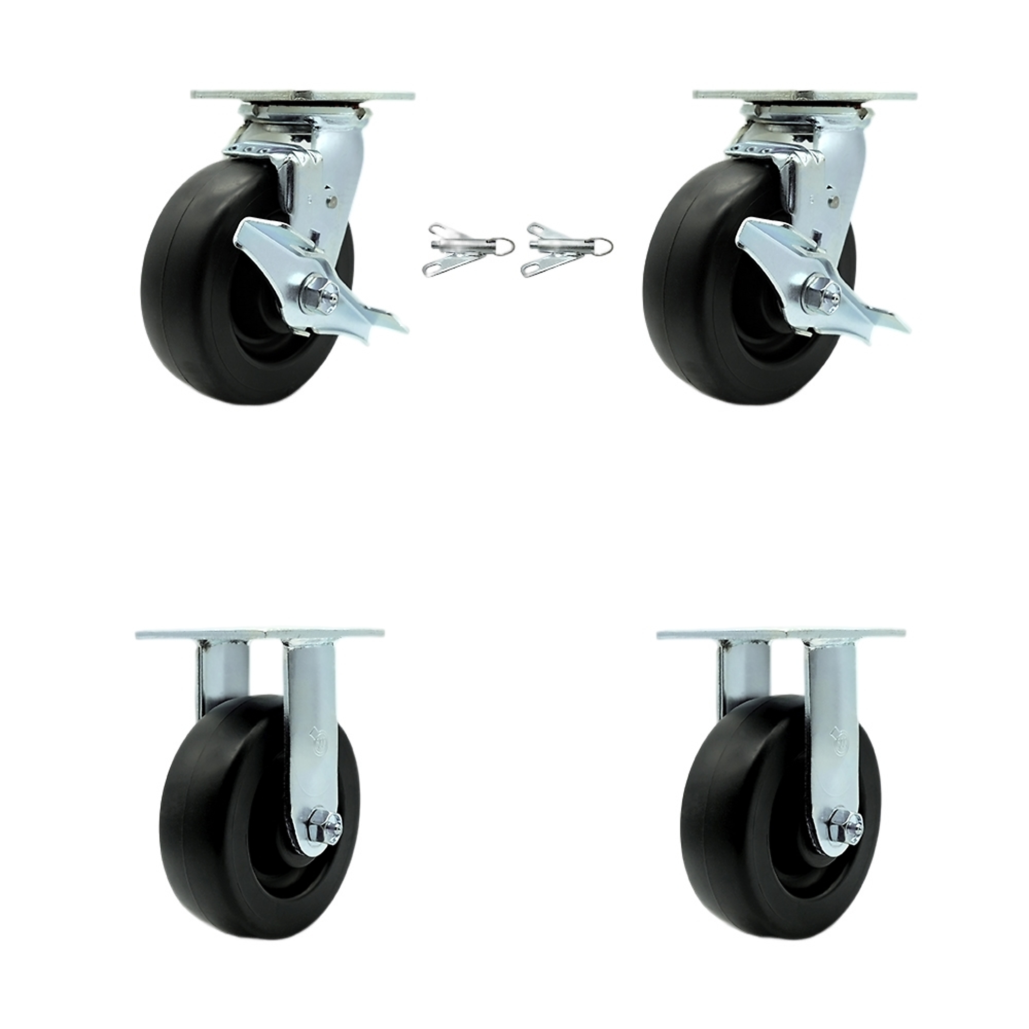 Service Caster, 6Inch x 2Inch Plate Caster, Wheel Diameter 6 in, Caster Type Swivel, Package (qty.) 1, Model SCC-30CS620-POB-TLB-BSL-2-R-2