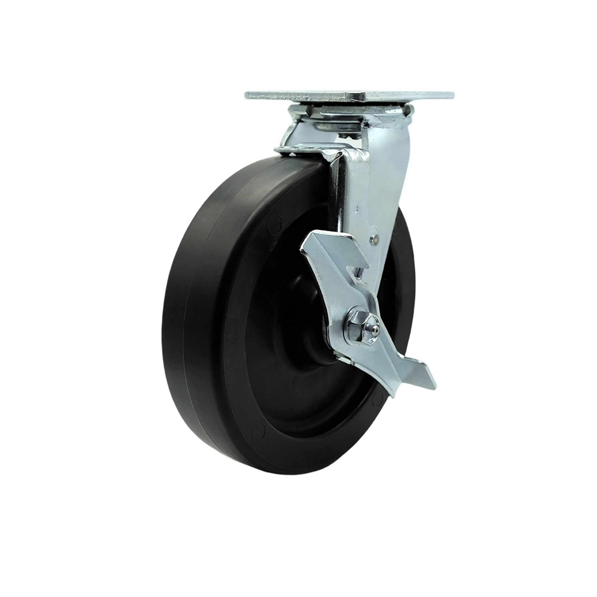 Service Caster, 8Inch x 2Inch Plate Caster, Wheel Diameter 8 in, Caster Type Swivel, Package (qty.) 1, Model SCC-30CS820-POB-TLB