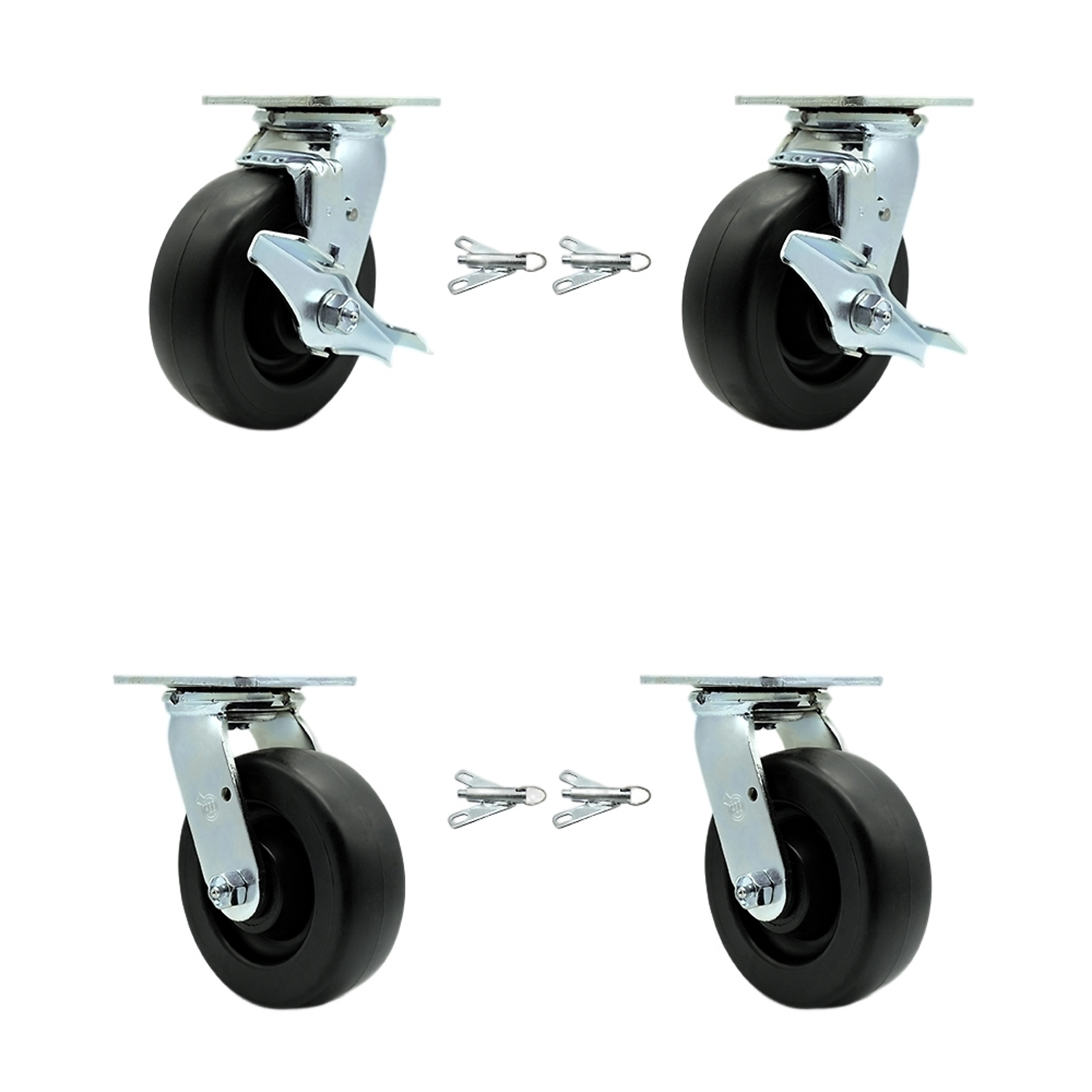 Service Caster, 6Inch x 2Inch Plate Caster, Wheel Diameter 6 in, Caster Type Swivel, Package (qty.) 1, Model SCC-30CS620-POB-TLB-BSL-2-BSL-2