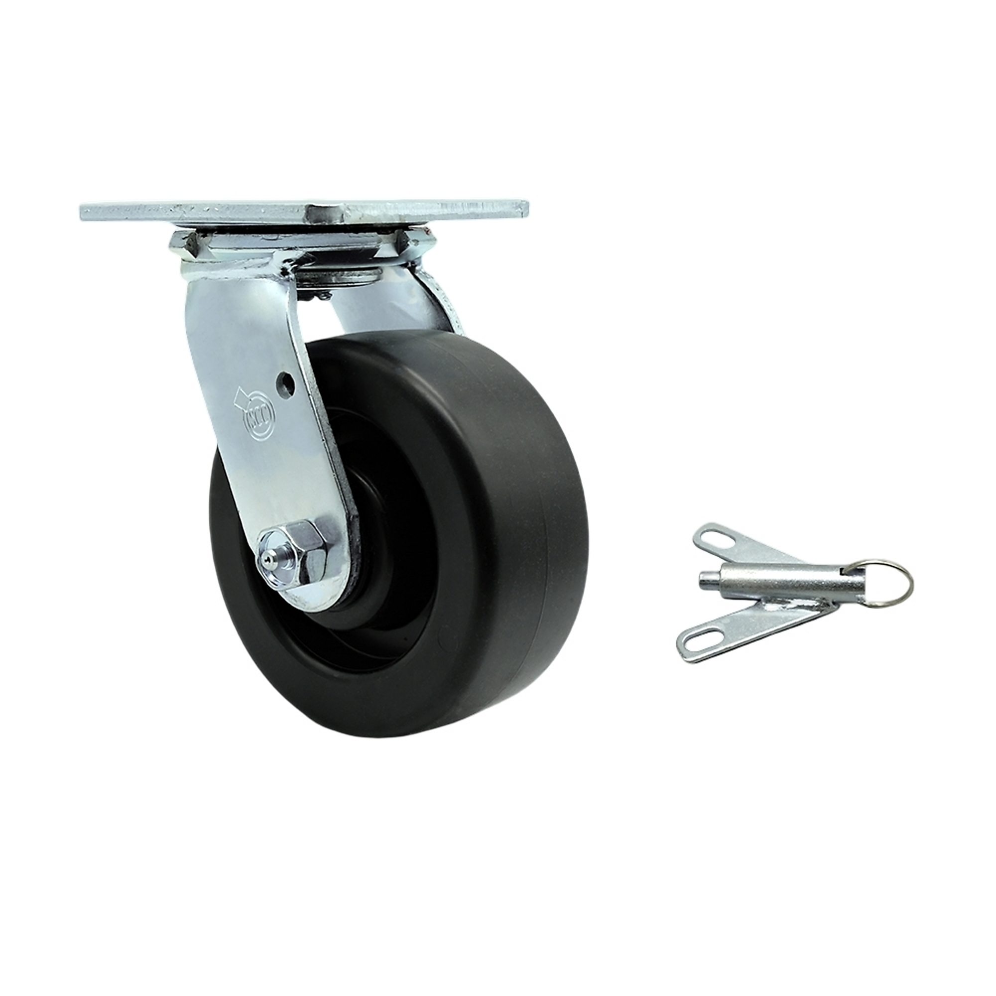 Service Caster, 5Inch x 2Inch Plate Caster, Wheel Diameter 5 in, Caster Type Swivel, Package (qty.) 1, Model SCC-SS30S520-POB-BSL