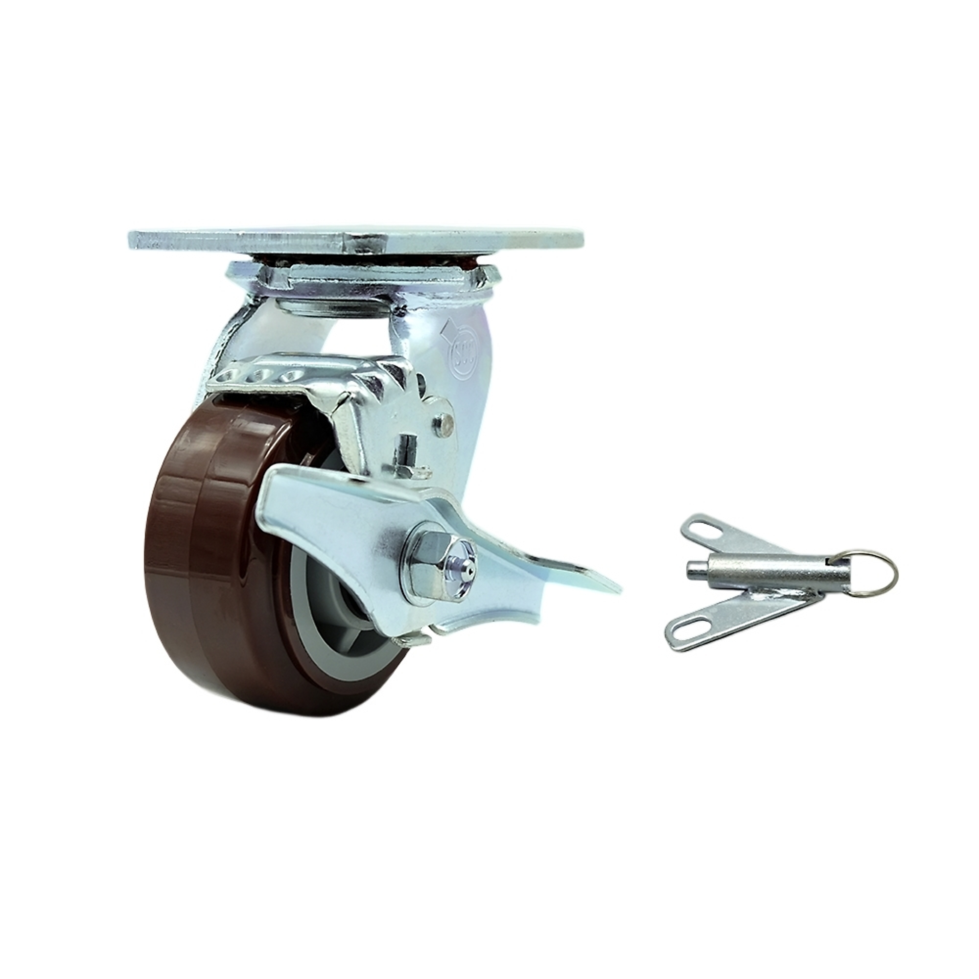 Service Caster, 4Inch x 2Inch Plate Caster, Wheel Diameter 4 in, Caster Type Swivel, Package (qty.) 1, Model SCC-30CS420-PPUB-TLB-BSL