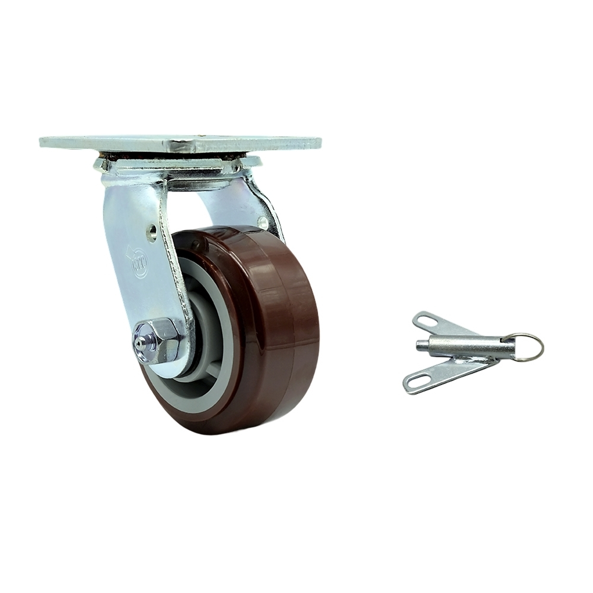 Service Caster, 4Inch x 2Inch Plate Caster, Wheel Diameter 4 in, Caster Type Swivel, Package (qty.) 1, Model SCC-30CS420-PPUB-BSL