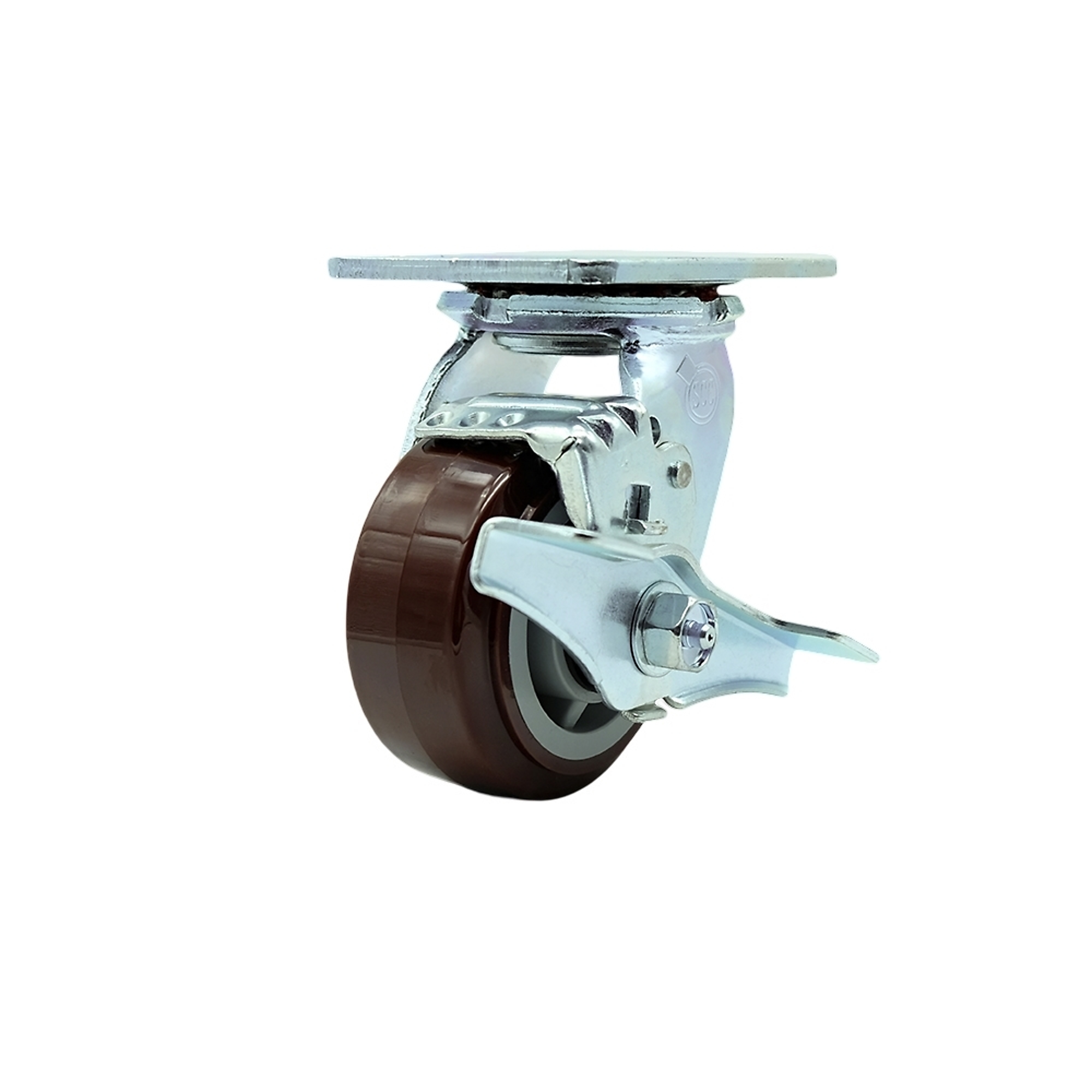 Service Caster, 4Inch x 2Inch Plate Caster, Wheel Diameter 4 in, Caster Type Swivel, Package (qty.) 1, Model SCC-30CS420-PPUB-TLB