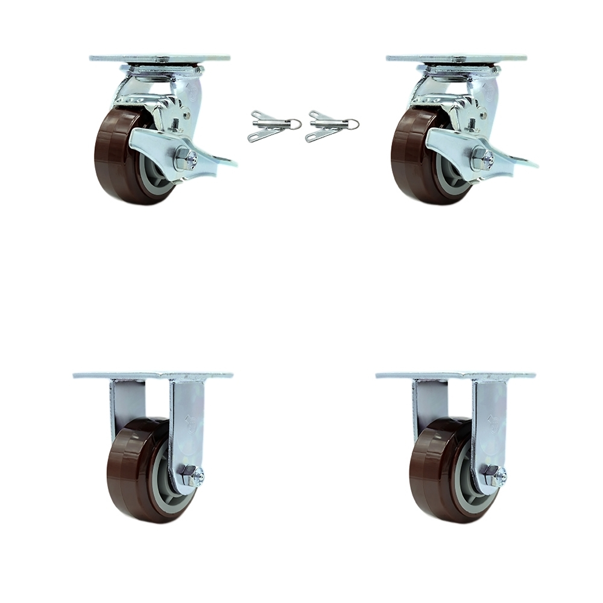 Service Caster, 4Inch x 2Inch Plate Casters, Wheel Diameter 4 in, Caster Type Swivel, Package (qty.) 4, Model SCC-30CS420-PPUB-TLB-BSL-2-R-2