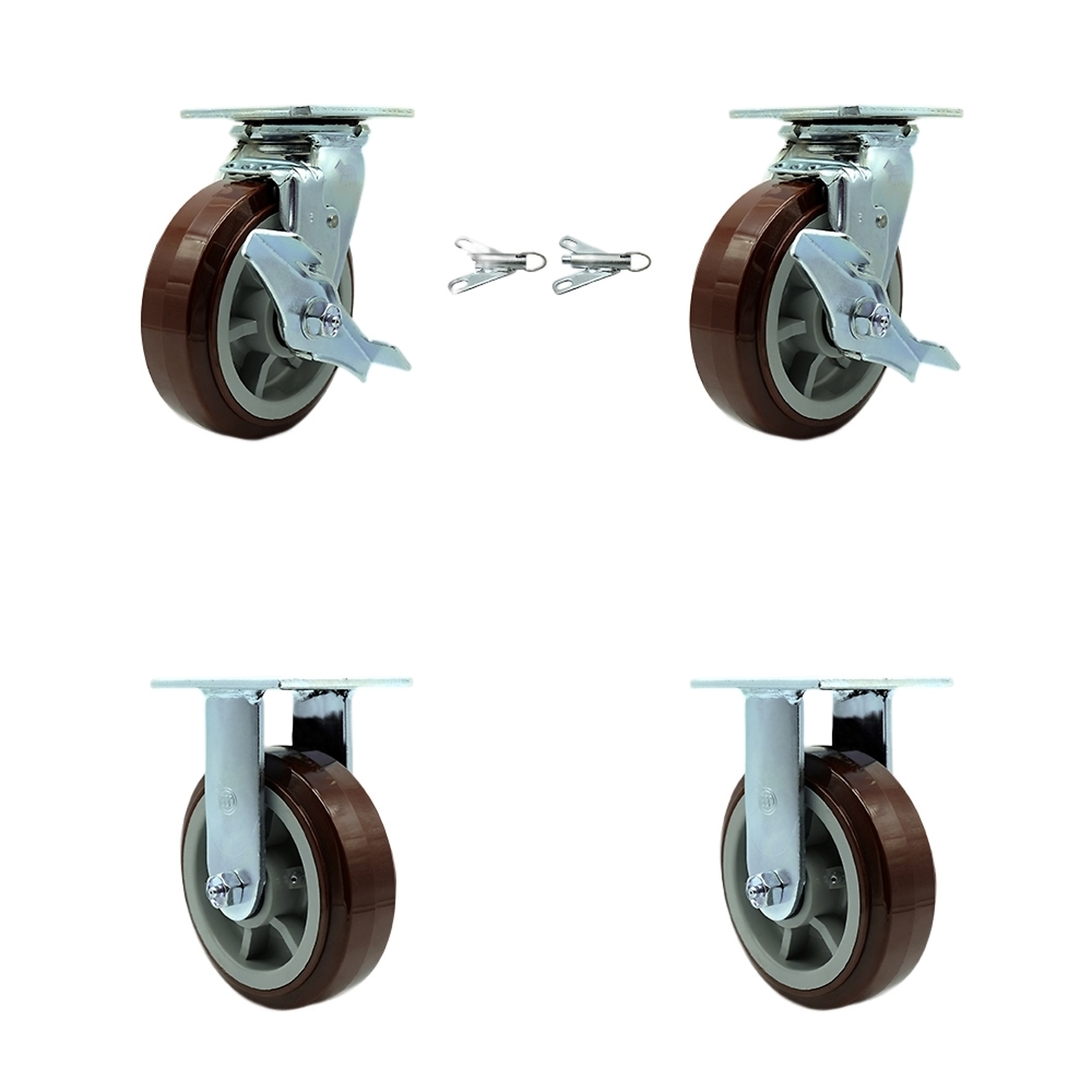 Service Caster, 6Inch x 2Inch Plate Casters, Wheel Diameter 6 in, Caster Type Swivel, Package (qty.) 4, Model SCC-30CS620-PPUB-TLB-BSL-2-R-2