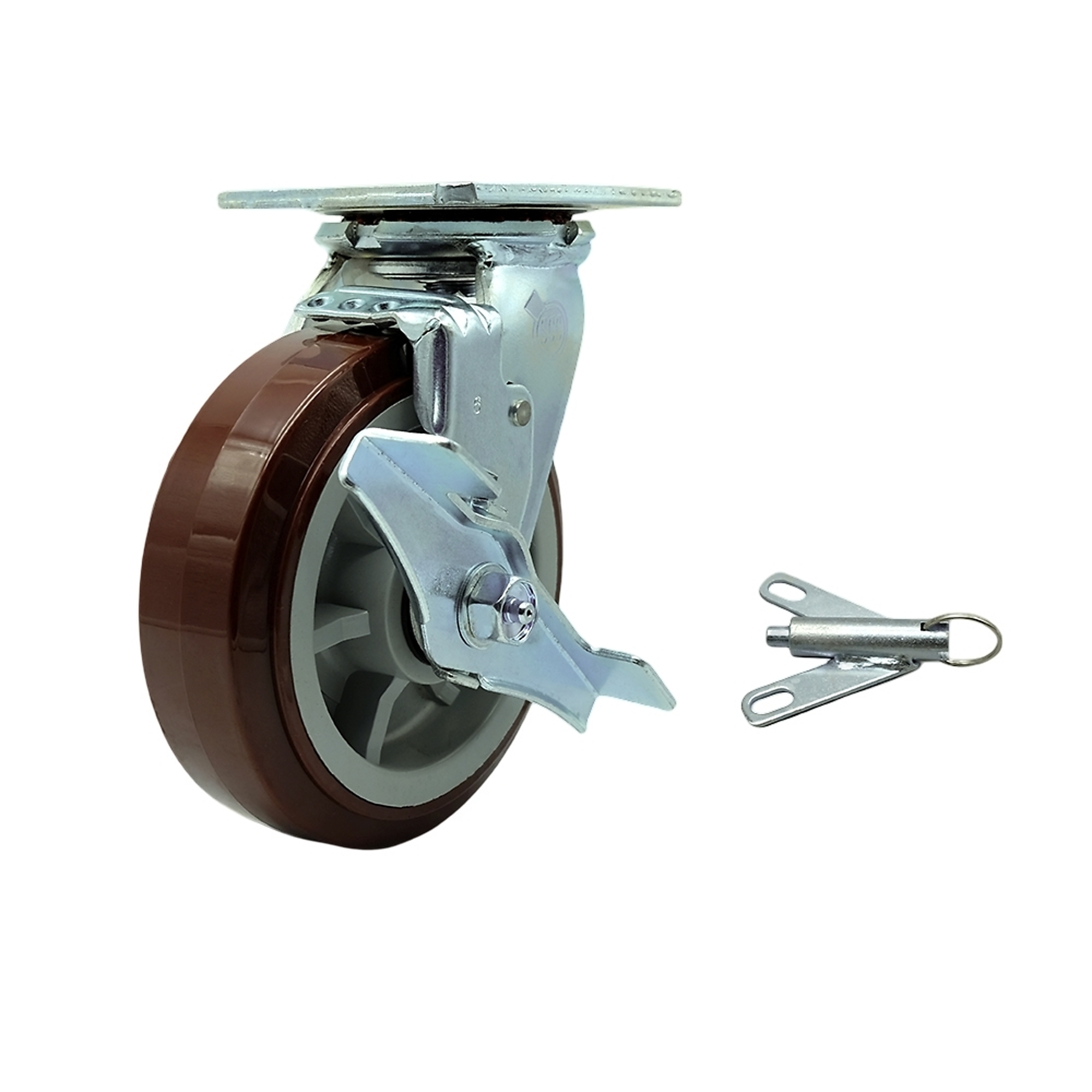 Service Caster, 6Inch x 2Inch Plate Caster, Wheel Diameter 6 in, Caster Type Swivel, Package (qty.) 1, Model SCC-30CS620-PPUB-TLB-BSL