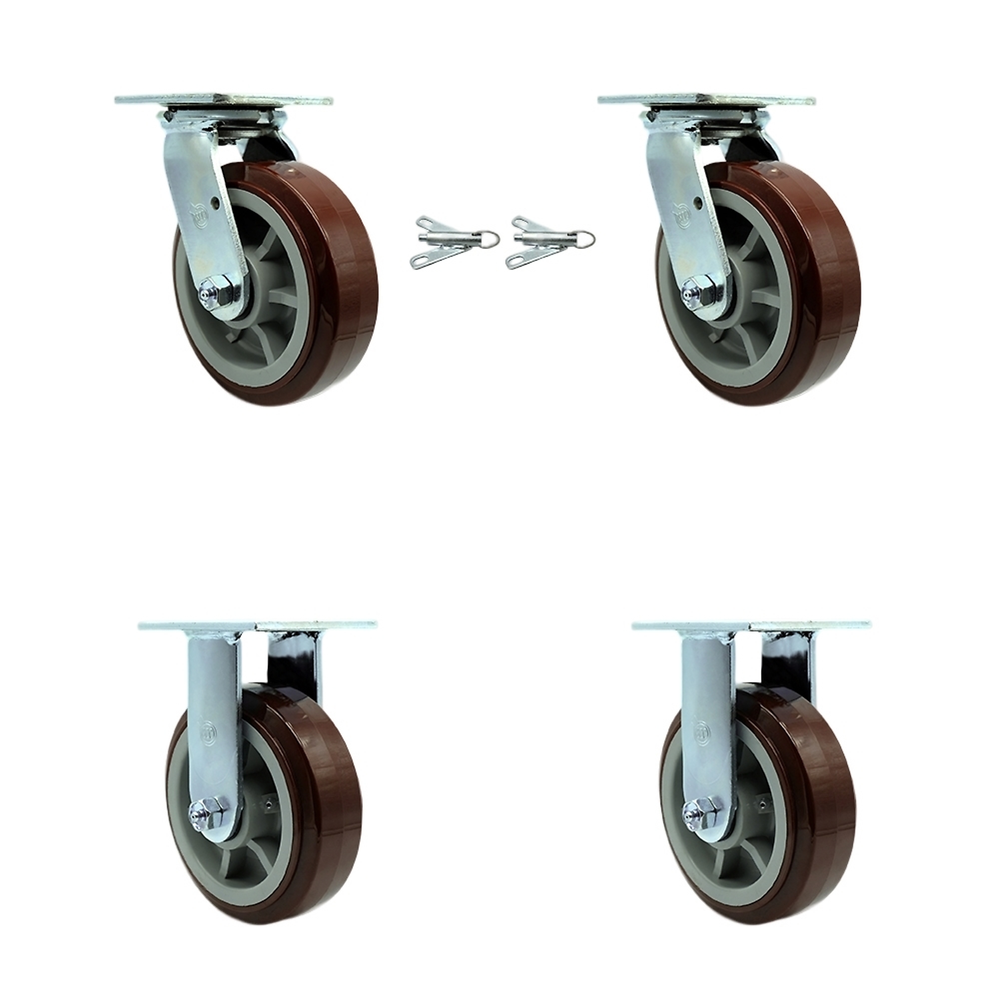 Service Caster, 6Inch x 2Inch Plate Casters, Wheel Diameter 6 in, Caster Type Swivel, Package (qty.) 4, Model SCC-30CS620-PPUB-BSL-2-R-2