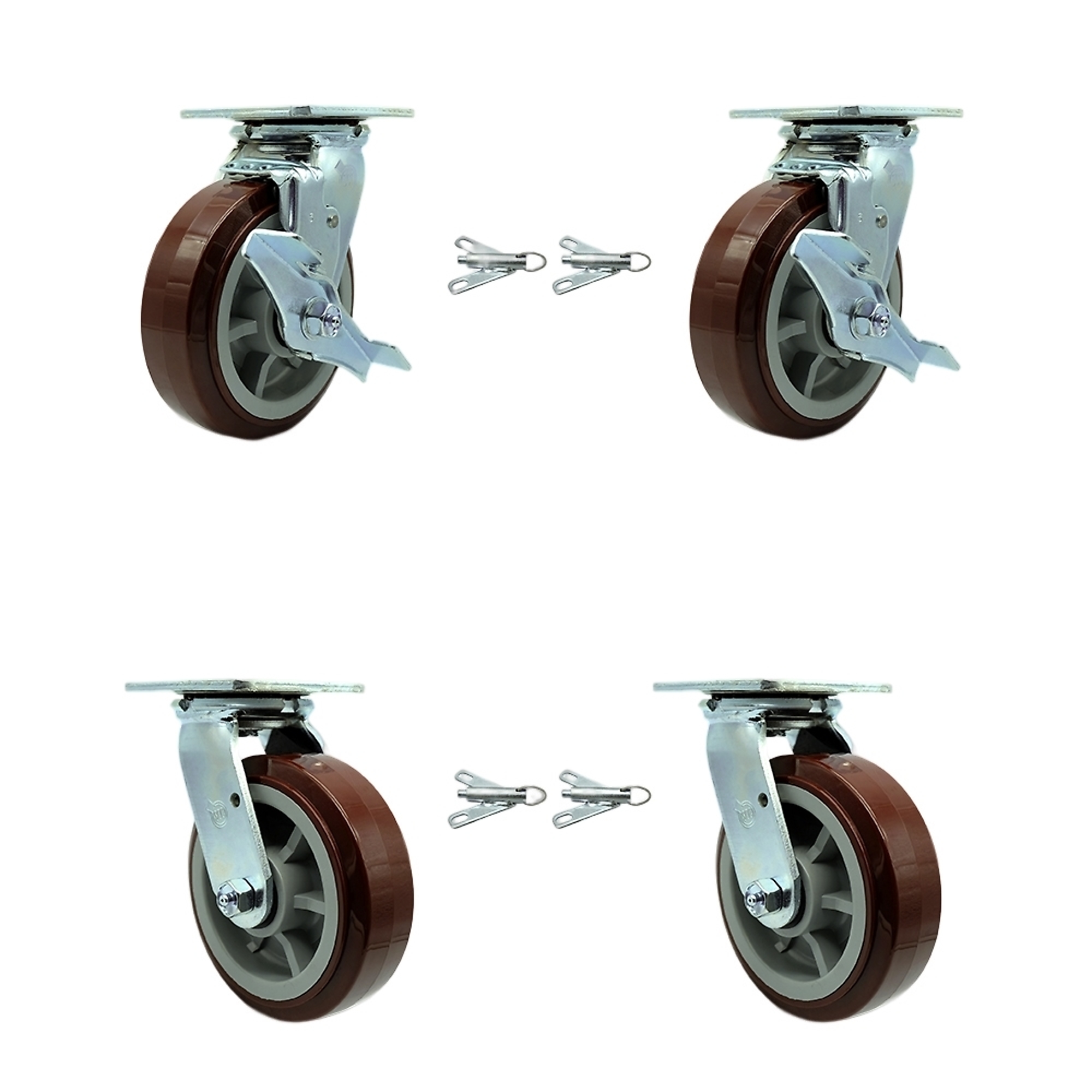 Service Caster, 6Inch x 2Inch Plate Casters, Wheel Diameter 6 in, Caster Type Swivel, Package (qty.) 4, Model SCC-30CS620-PPUB-TLB-BSL-2-BSL-2