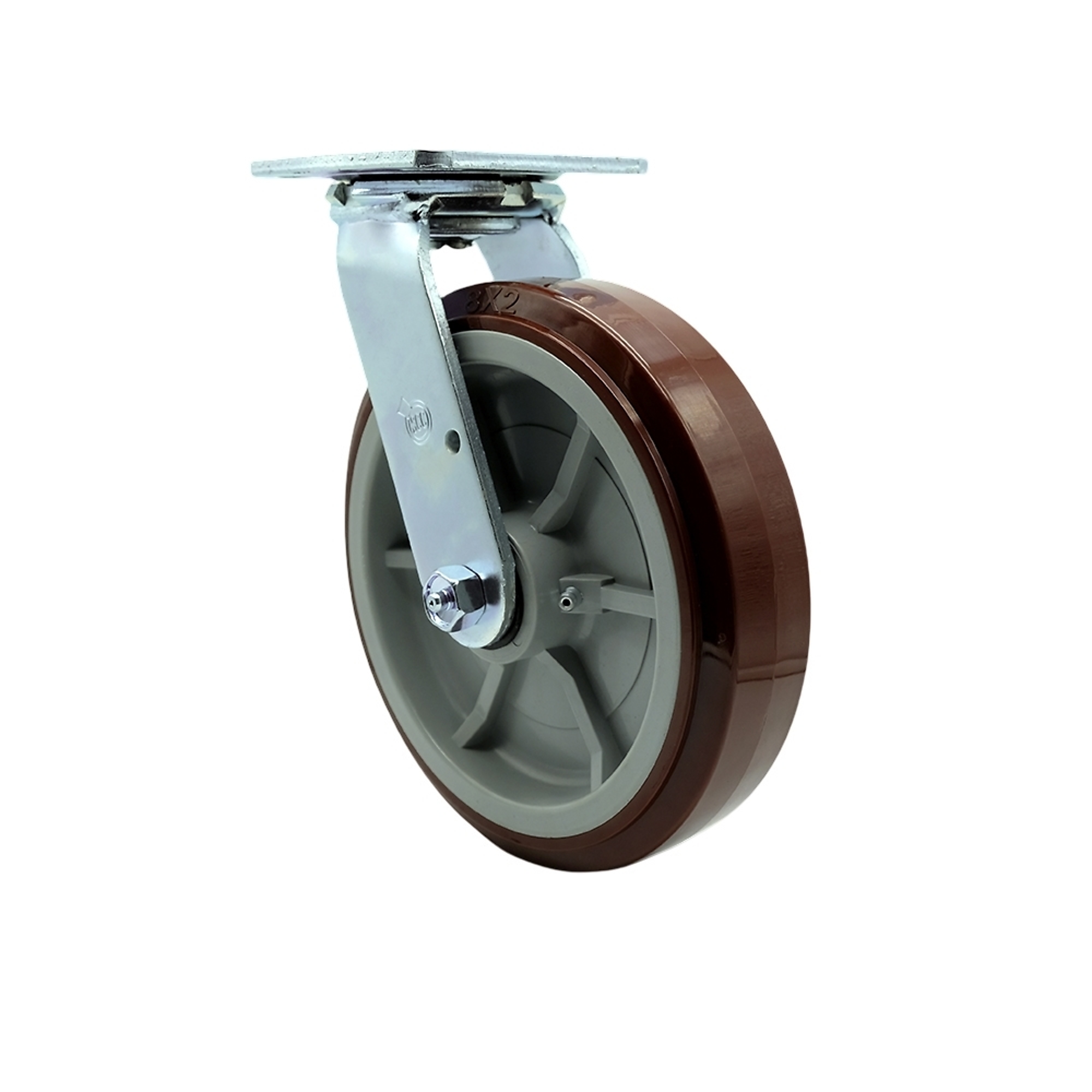 Service Caster, 8Inch x 2Inch Plate Caster, Wheel Diameter 8 in, Caster Type Swivel, Package (qty.) 1, Model SCC-30CS820-PPUB