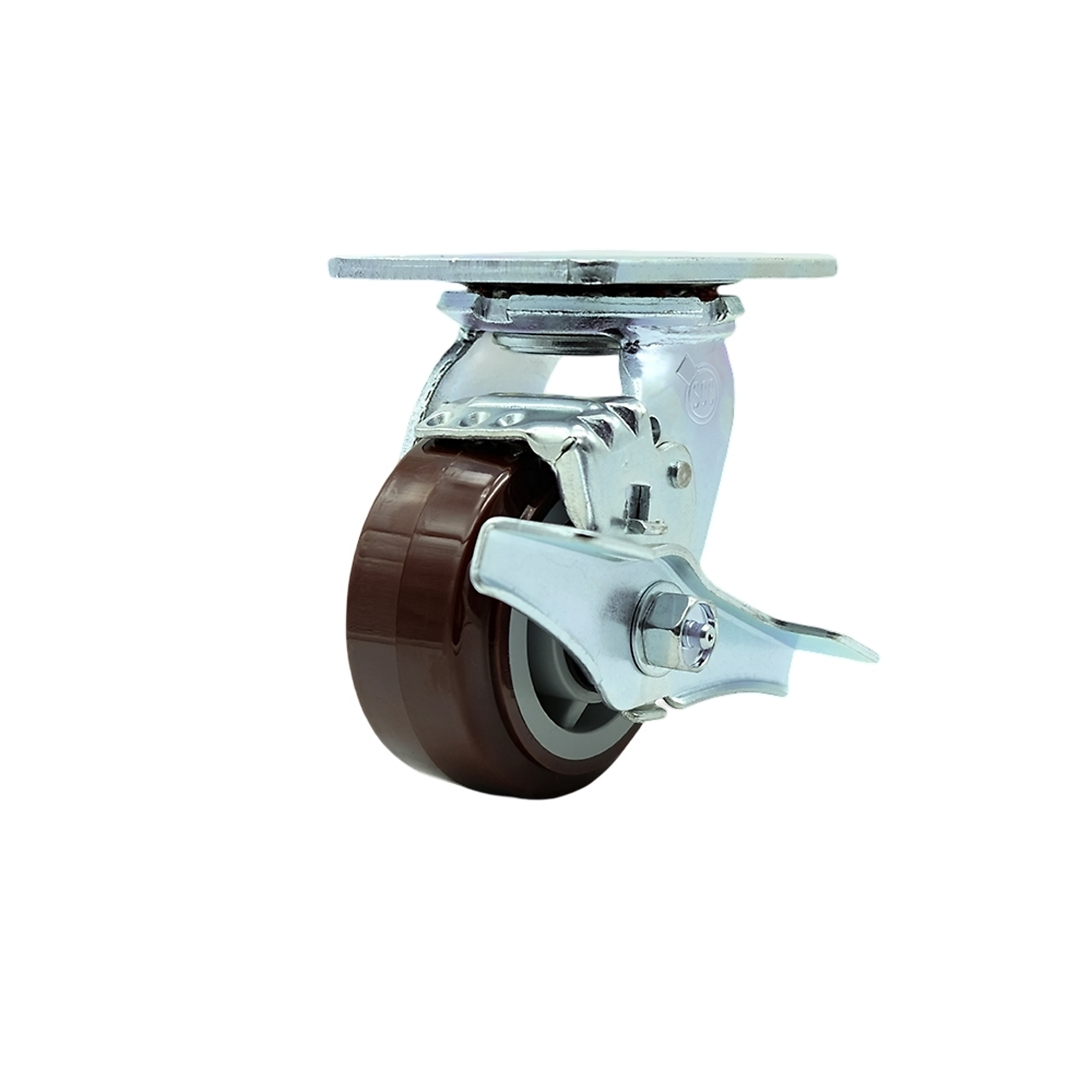 Service Caster, 4Inch x 2Inch Plate Caster, Wheel Diameter 4 in, Caster Type Swivel, Package (qty.) 1, Model SCC-SS30S420-PPUB-TLB