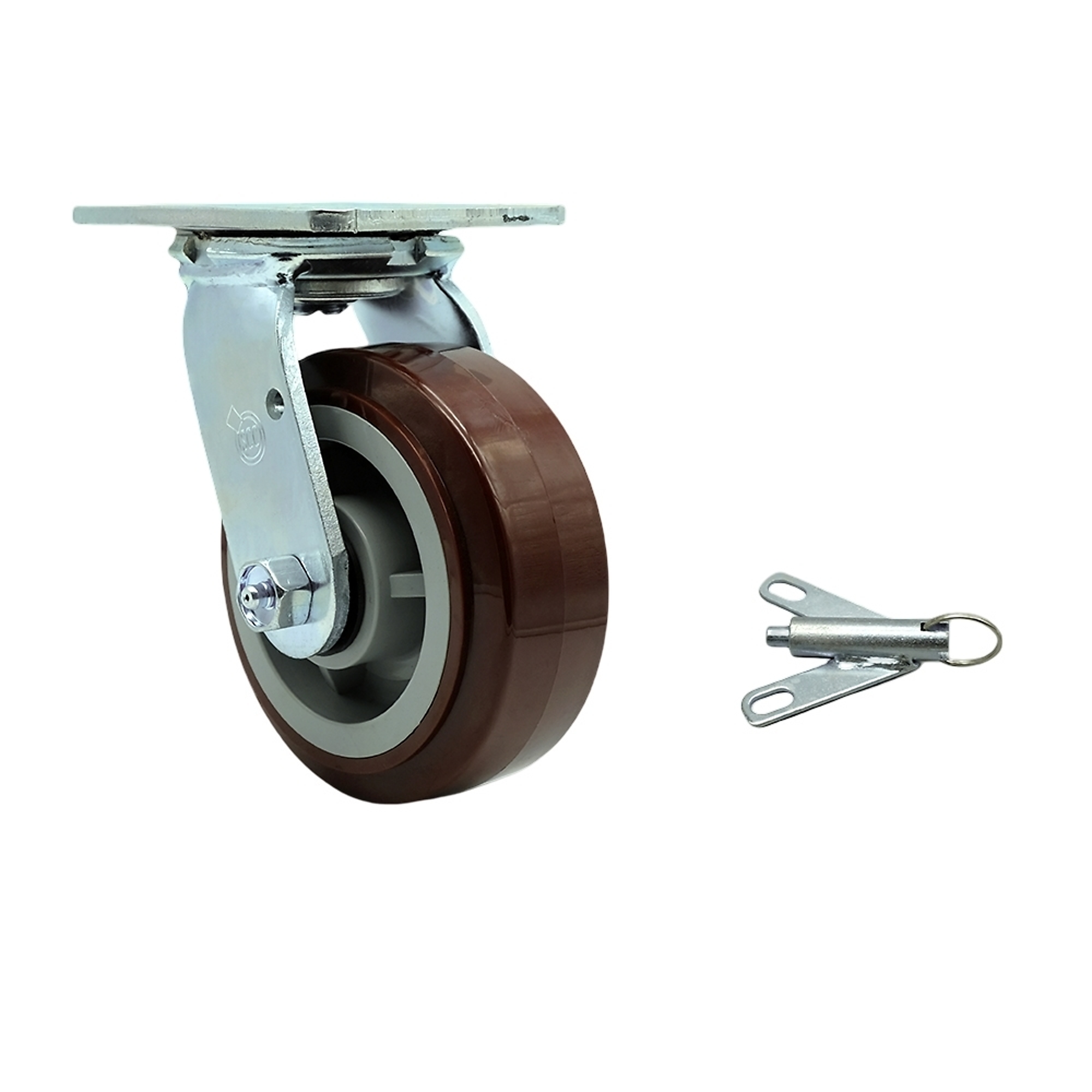 Service Caster, 5Inch x 2Inch Plate Caster, Wheel Diameter 5 in, Caster Type Swivel, Package (qty.) 1, Model SCC-SS30S520-PPUB-BSL