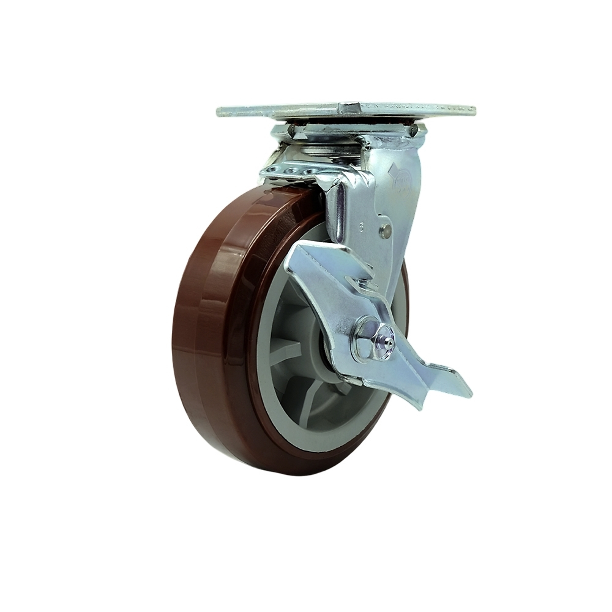 Service Caster, 6Inch x 2Inch Plate Caster, Wheel Diameter 6 in, Caster Type Swivel, Package (qty.) 1, Model SCC-SS30S620-PPUB-TLB