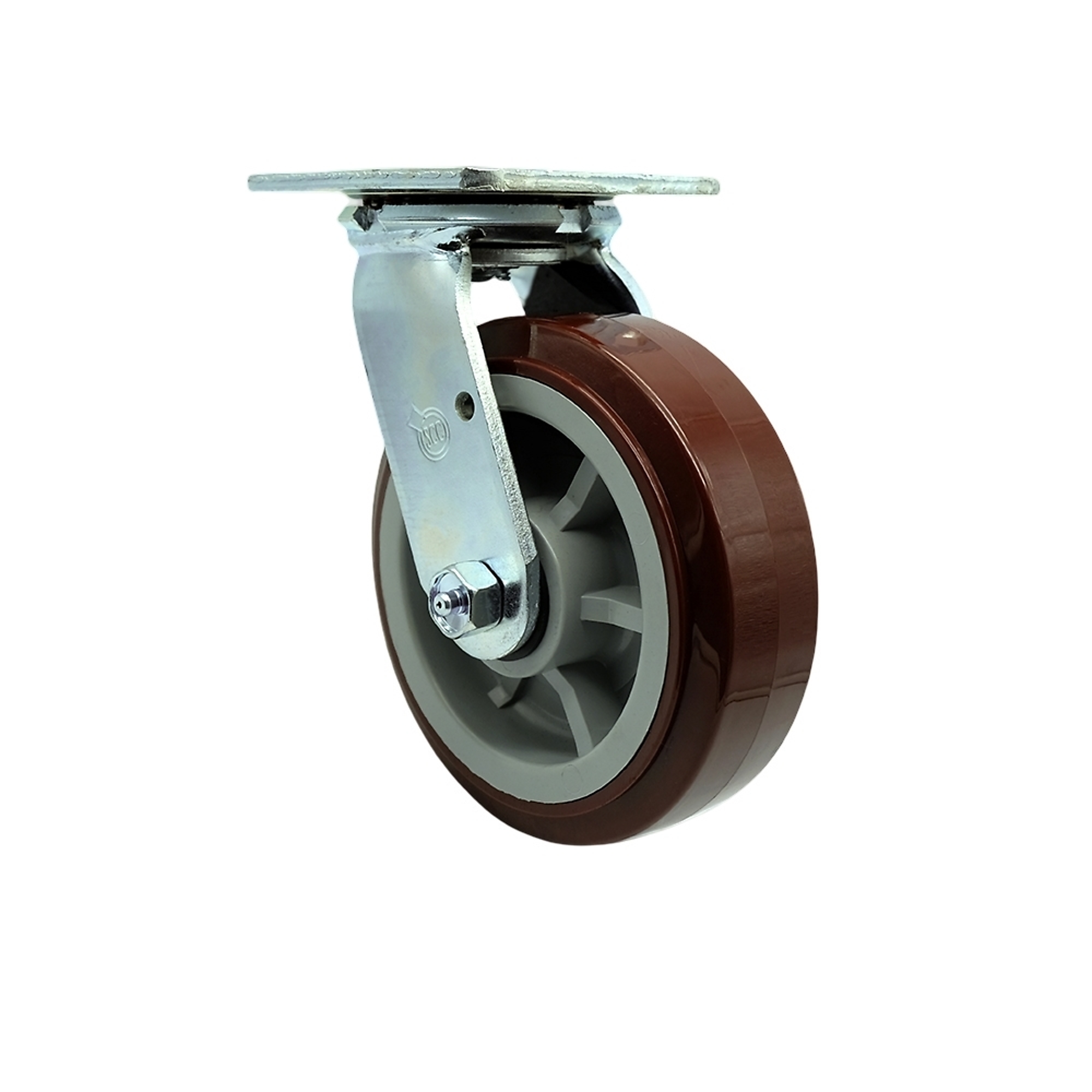 Service Caster, 6Inch x 2Inch Plate Caster, Wheel Diameter 6 in, Caster Type Swivel, Package (qty.) 1, Model SCC-SS30S620-PPUB