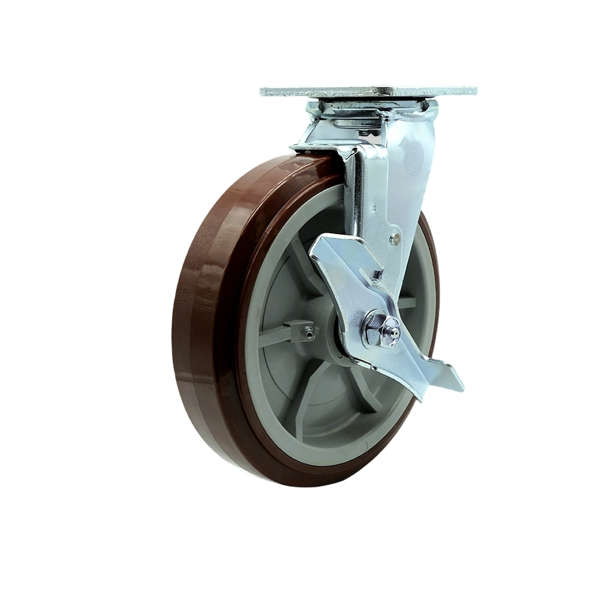 Service Caster, 8Inch x 2Inch Plate Caster, Wheel Diameter 8 in, Caster Type Swivel, Package (qty.) 1, Model SCC-SS30S820-PPUB-TLB