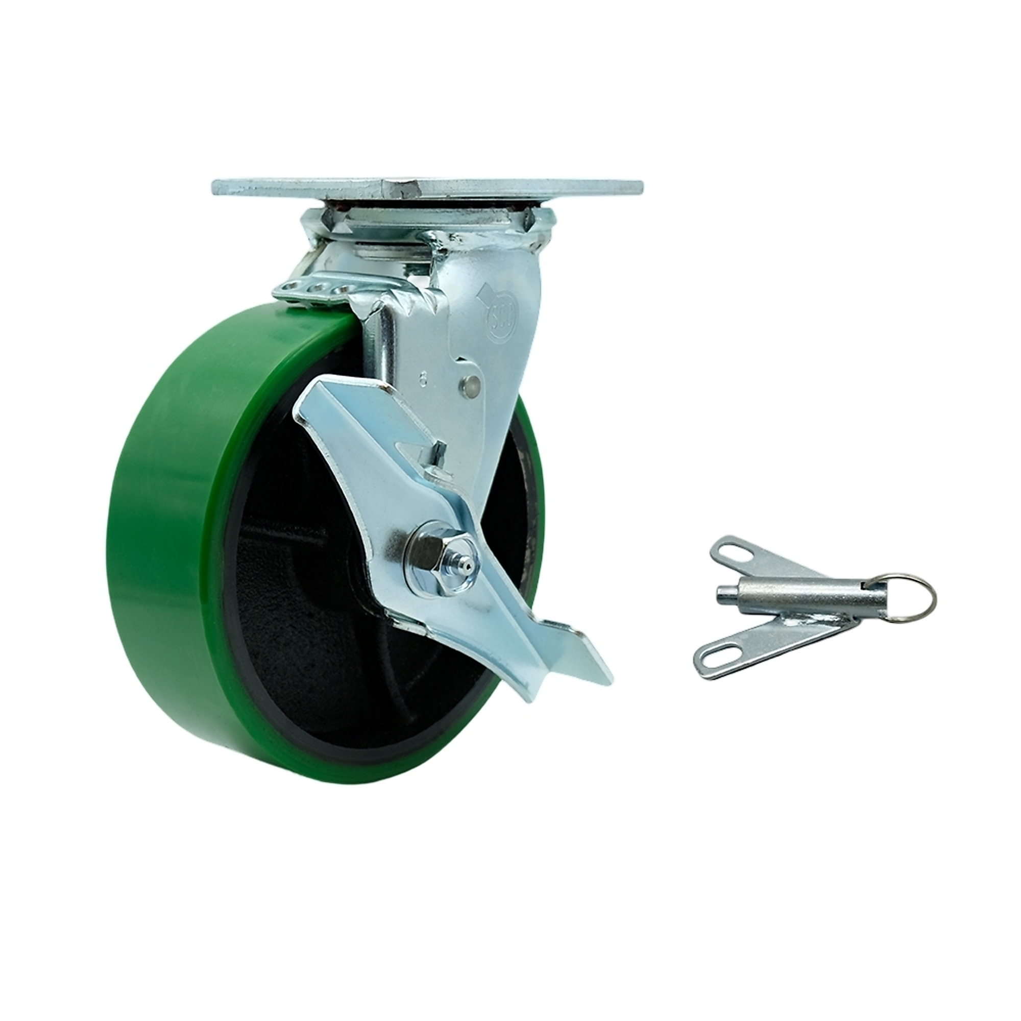 Service Caster, 6Inch x 2Inch Plate Caster, Wheel Diameter 6 in, Caster Type Swivel, Package (qty.) 1, Model SCC-30CS620-PUB-GB-TLB-BSL