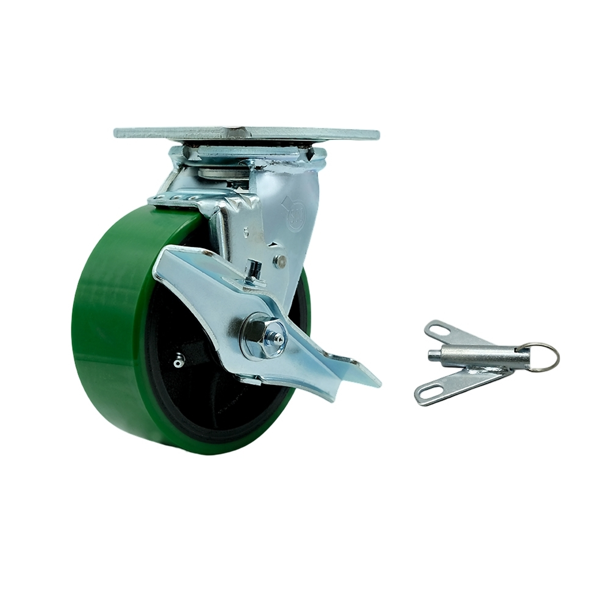 Service Caster, 5Inch x 2Inch Plate Caster, Wheel Diameter 5 in, Caster Type Swivel, Package (qty.) 1, Model SCC-30CS520-PUB-GB-TLB-BSL