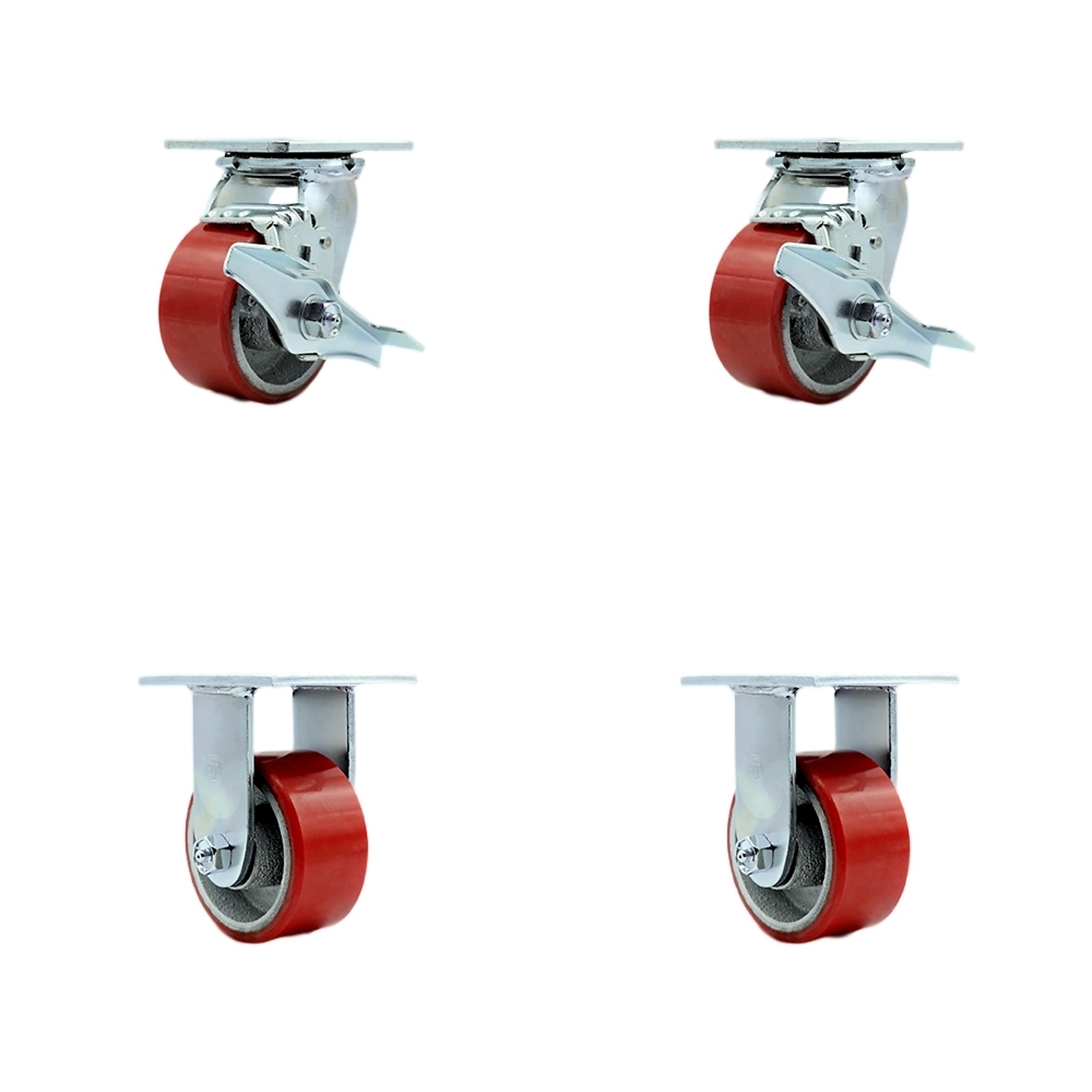 Service Caster, 4Inch x 2Inch Plate Casters, Wheel Diameter 4 in, Caster Type Swivel, Package (qty.) 4, Model SCC-30CS420-PUB-RS-TLB-2-R420-2