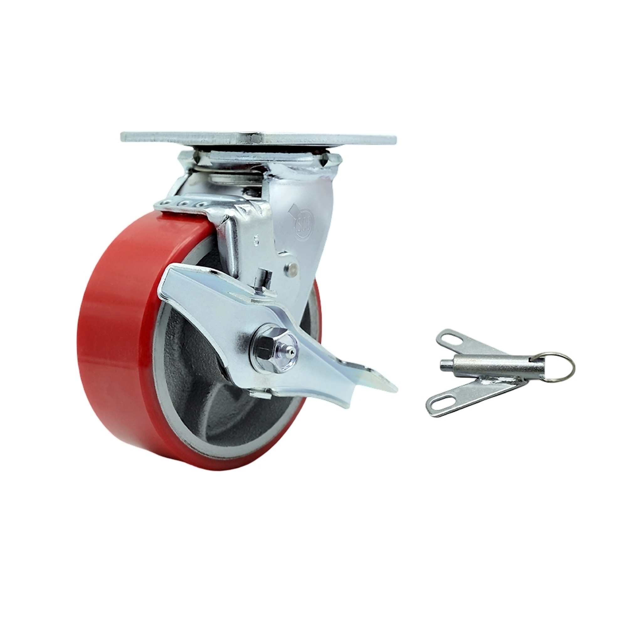 Service Caster, 5Inch x 2Inch Plate Caster, Wheel Diameter 5 in, Caster Type Swivel, Package (qty.) 1, Model SCC-30CS520-PUB-RS-TLB-BSL