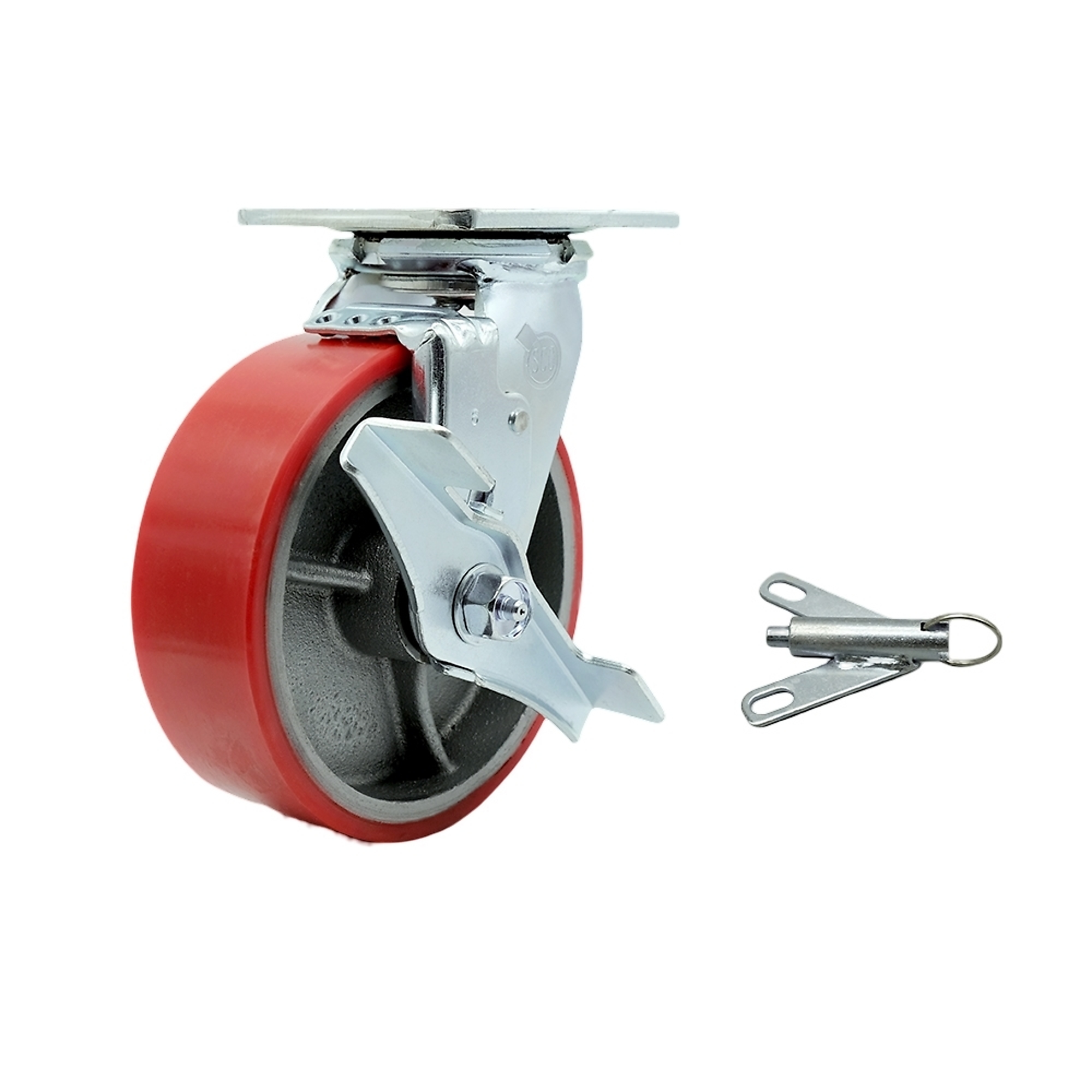 Service Caster, 6Inch x 2Inch Plate Caster, Wheel Diameter 6 in, Caster Type Swivel, Package (qty.) 1, Model SCC-30CS620-PUB-RS-TLB-BSL