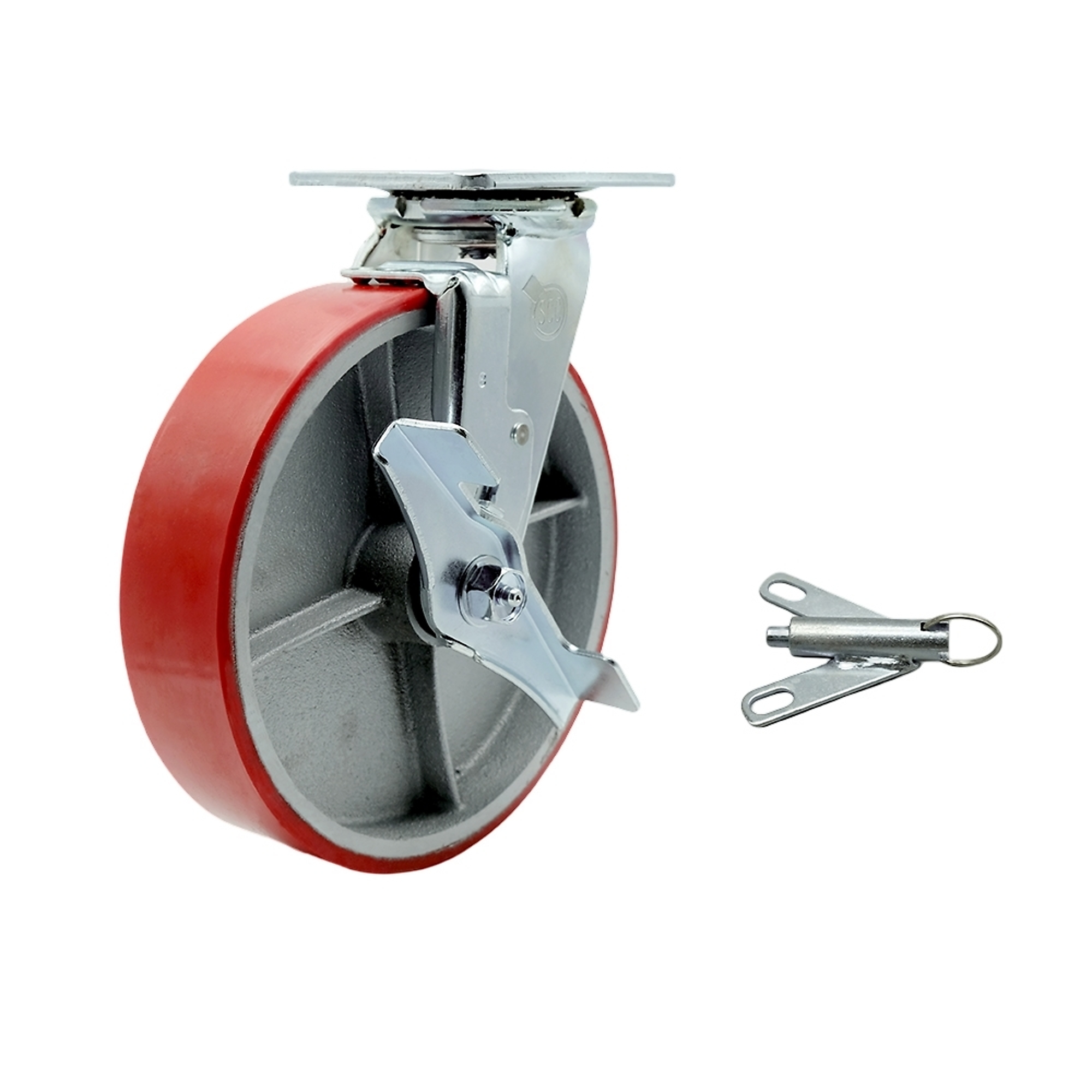 Service Caster, 8Inch x 2Inch Plate Caster, Wheel Diameter 8 in, Caster Type Swivel, Package (qty.) 1, Model SCC-30CS820-PUB-RS-TLB-BSL