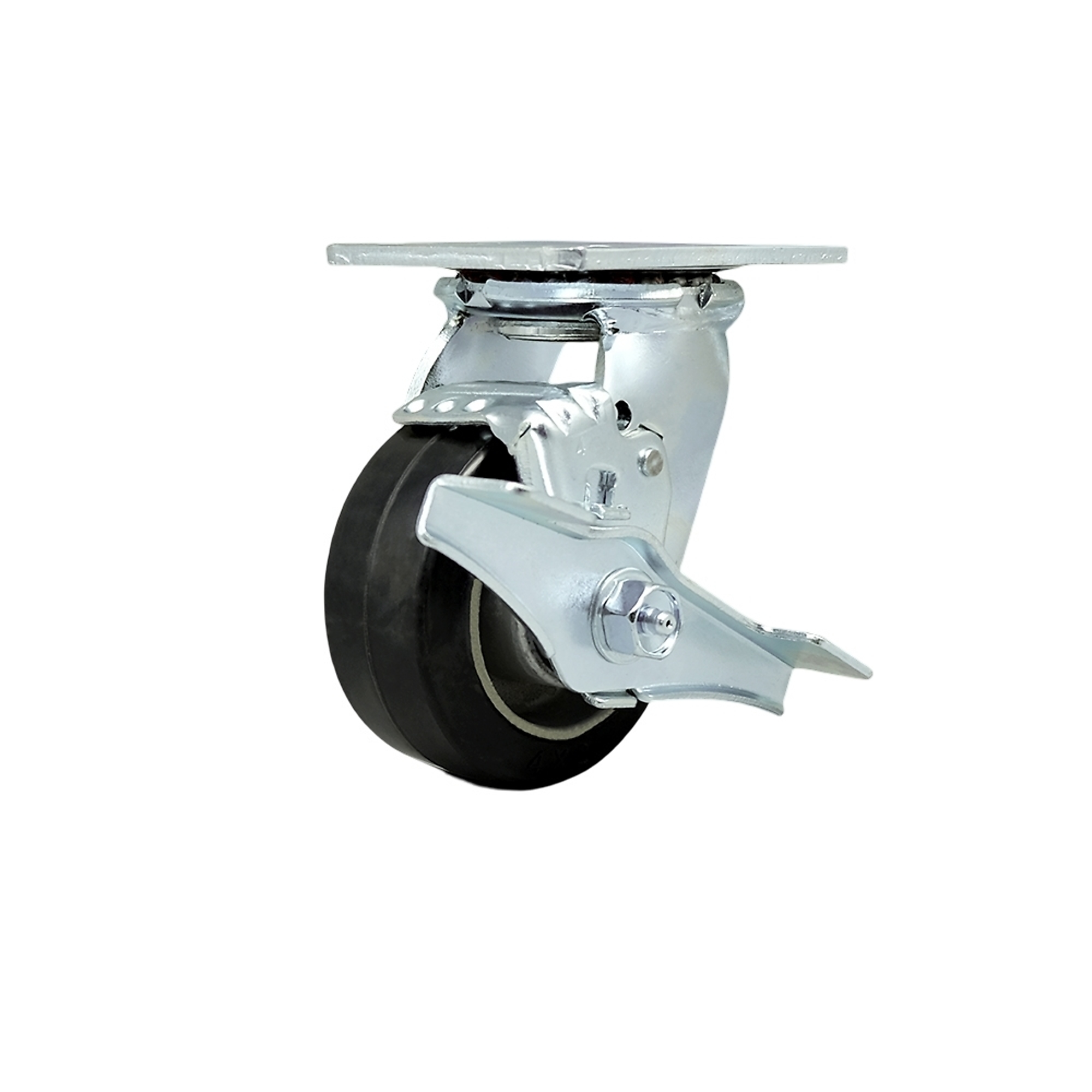 Service Caster, 4Inch x 2Inch Plate Caster, Wheel Diameter 4 in, Caster Type Swivel, Package (qty.) 1, Model SCC-30CS420-RAB-TLB