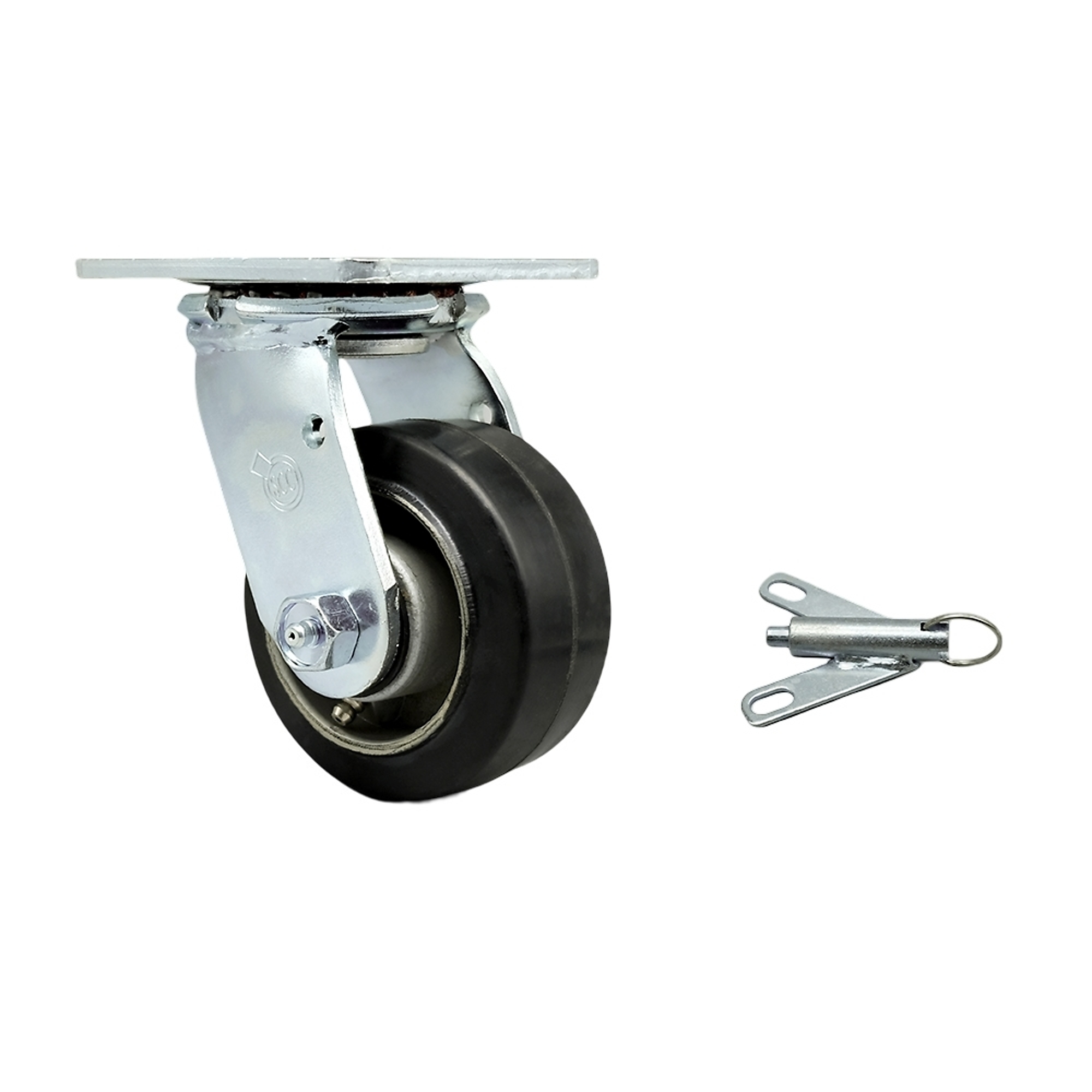 Service Caster, 4Inch x 2Inch Plate Caster, Wheel Diameter 4 in, Caster Type Swivel, Package (qty.) 1, Model SCC-30CS420-RAB-BSL