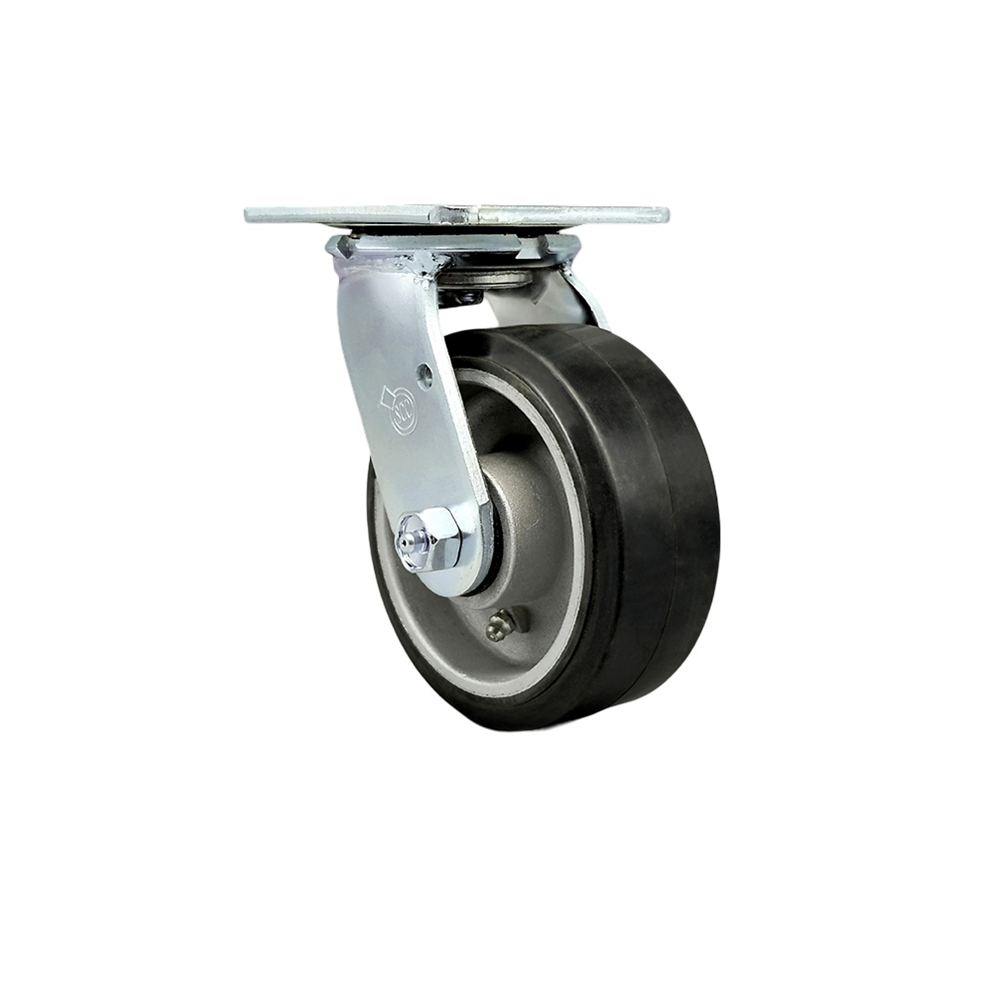 Service Caster, 5Inch x 2Inch Plate Caster, Wheel Diameter 5 in, Caster Type Swivel, Package (qty.) 1, Model SCC-30CS520-RAB